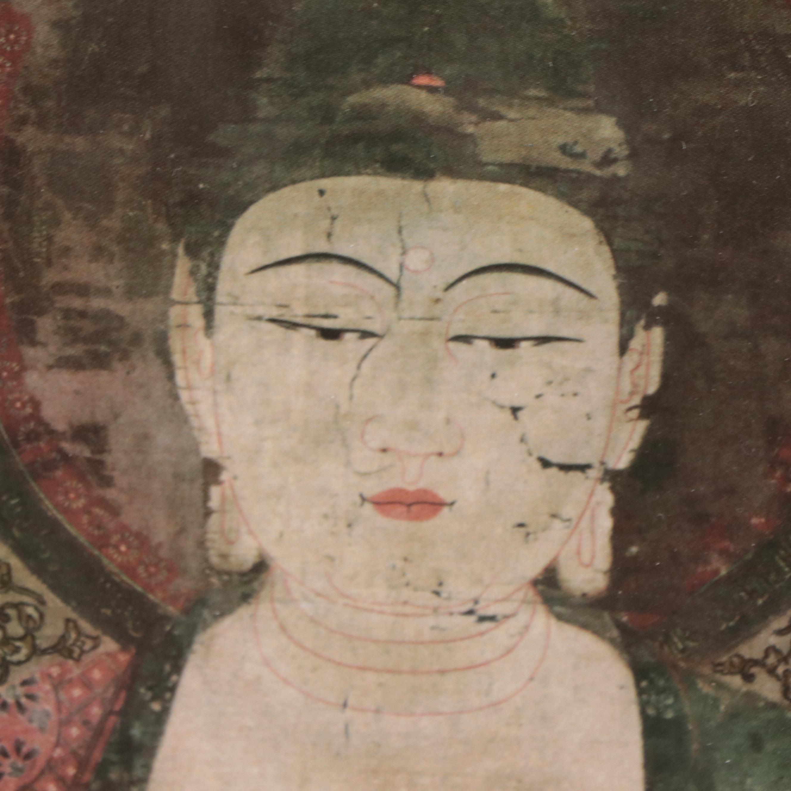 Buddhist Offset Lithograph of Shaka, Late 20th Century