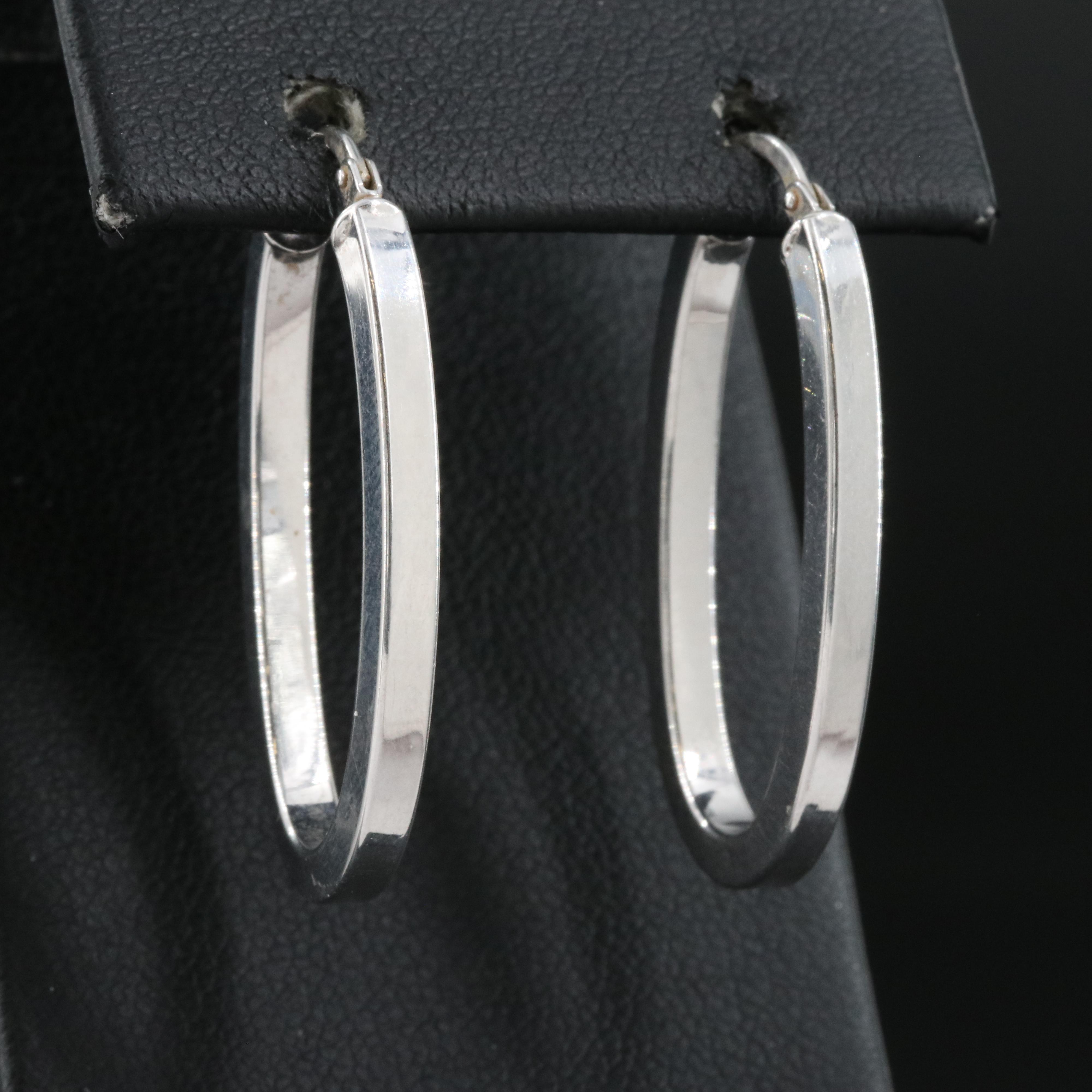 Italian 14K Oval Hoop Earrings