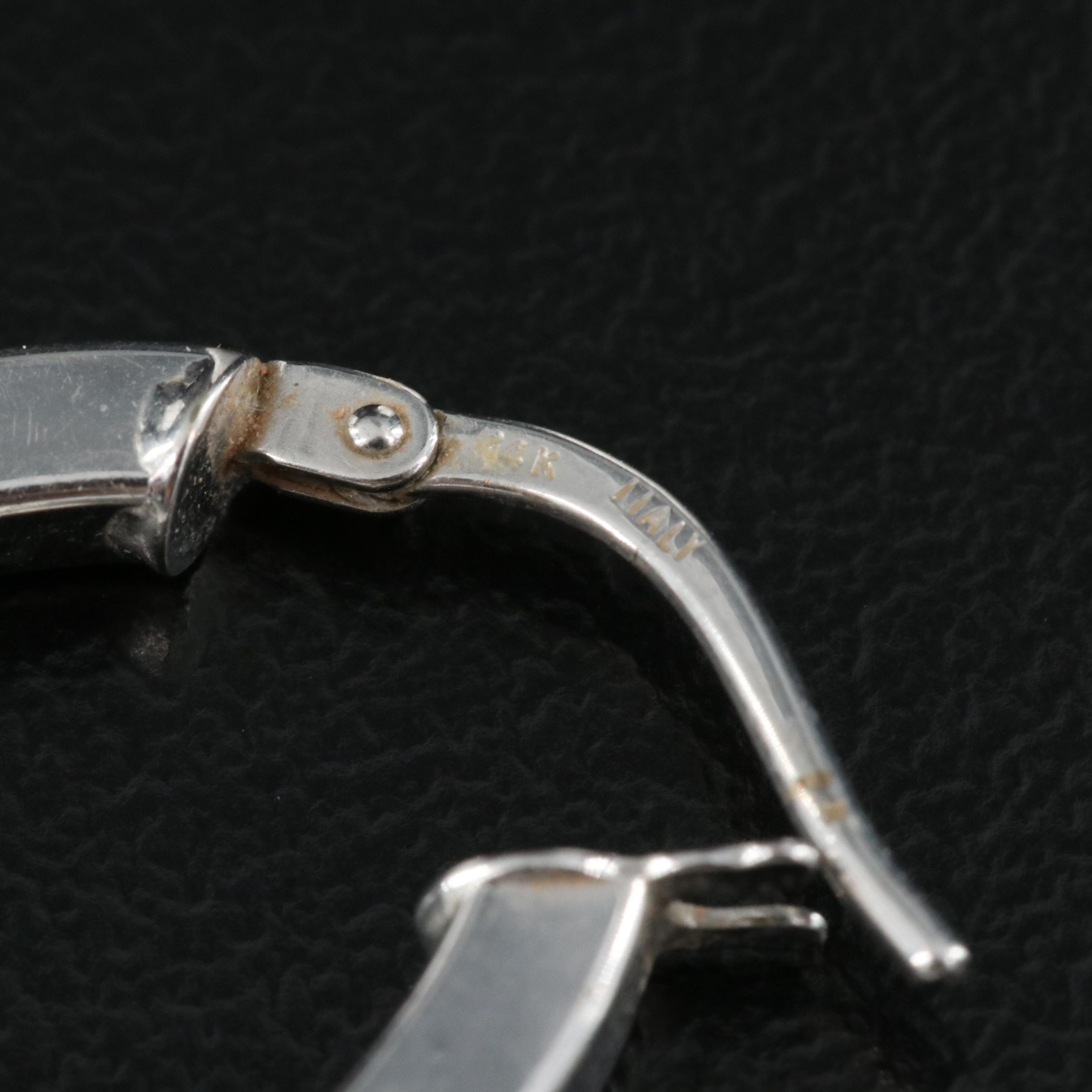 Italian 14K Oval Hoop Earrings