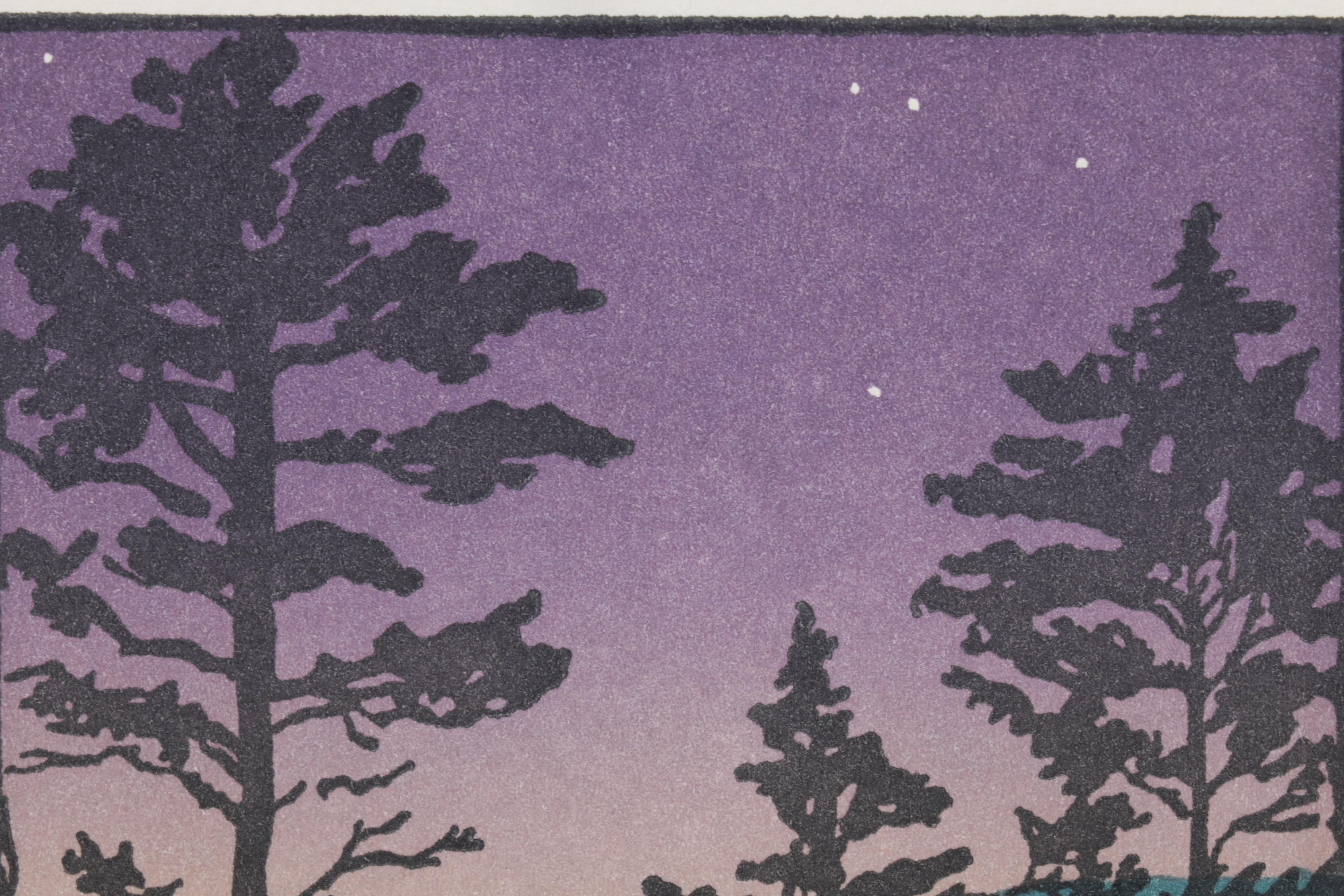 Woodblock After Jane Berry Judson "Twilight: Sheepscot River," Mid-20th Century