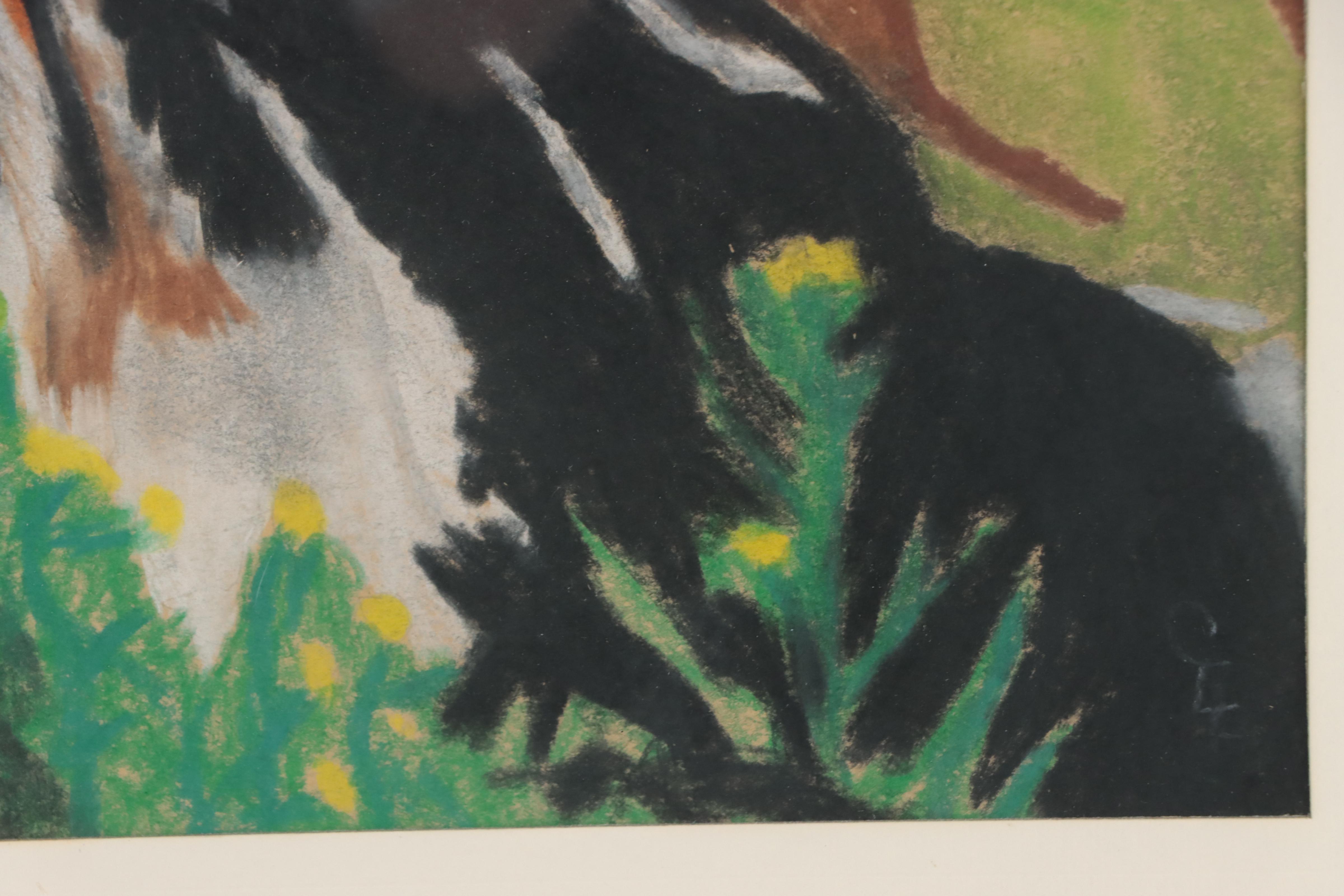 Chalk Pastel Drawing of Ostrich