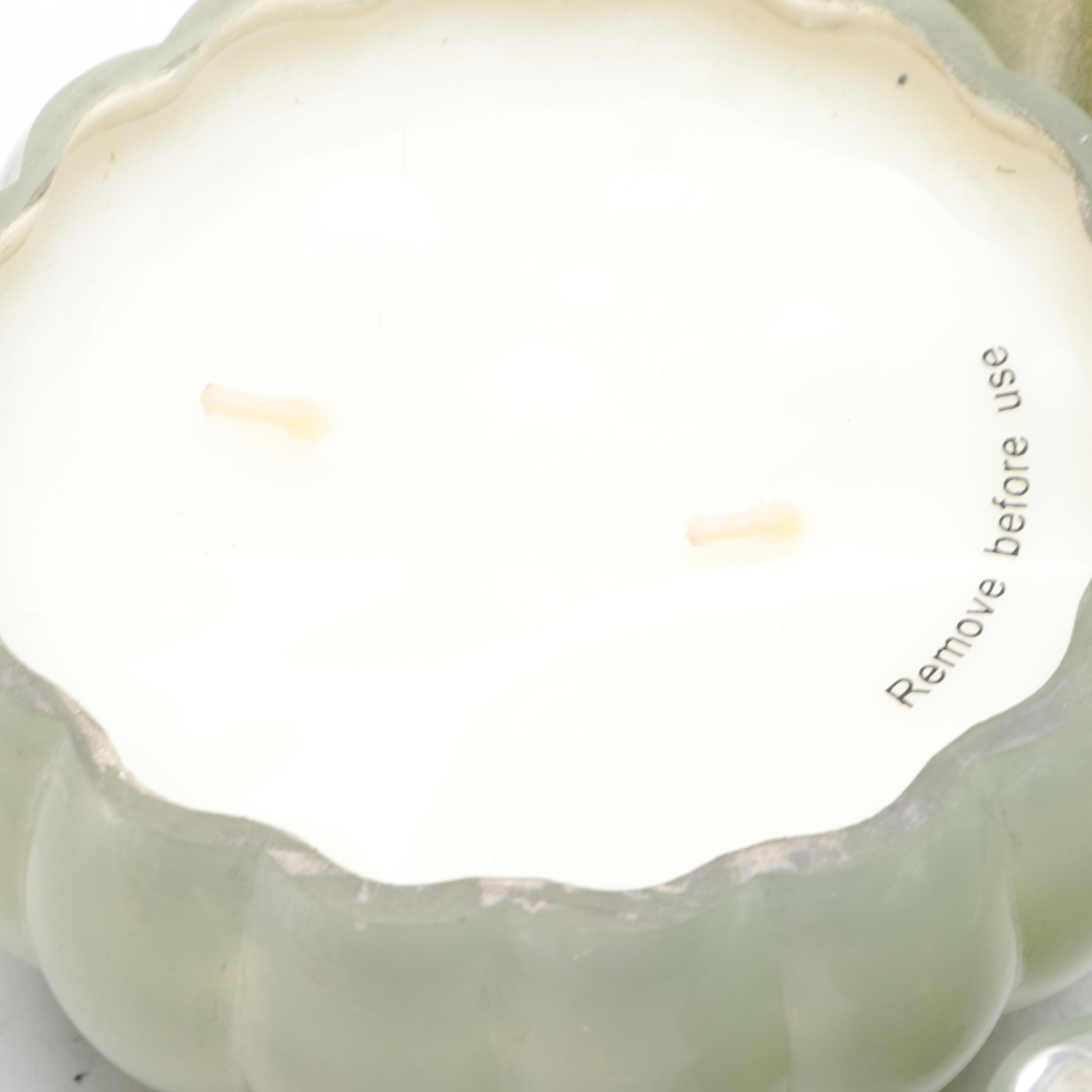 Pumpkin Decor with Glass Candle Jars and Metal and Composite Figurine