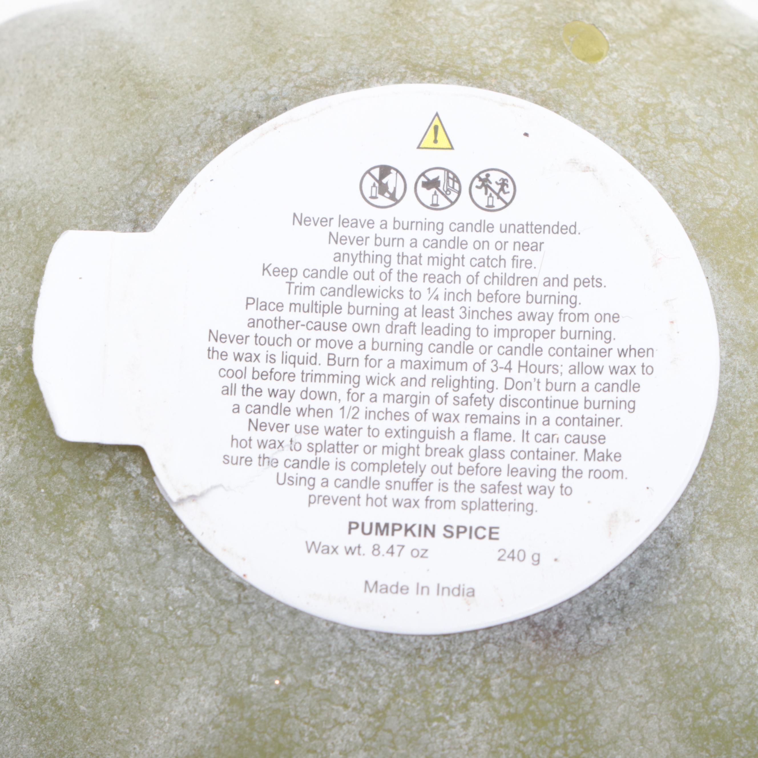 Pumpkin Decor with Glass Candle Jars and Metal and Composite Figurine