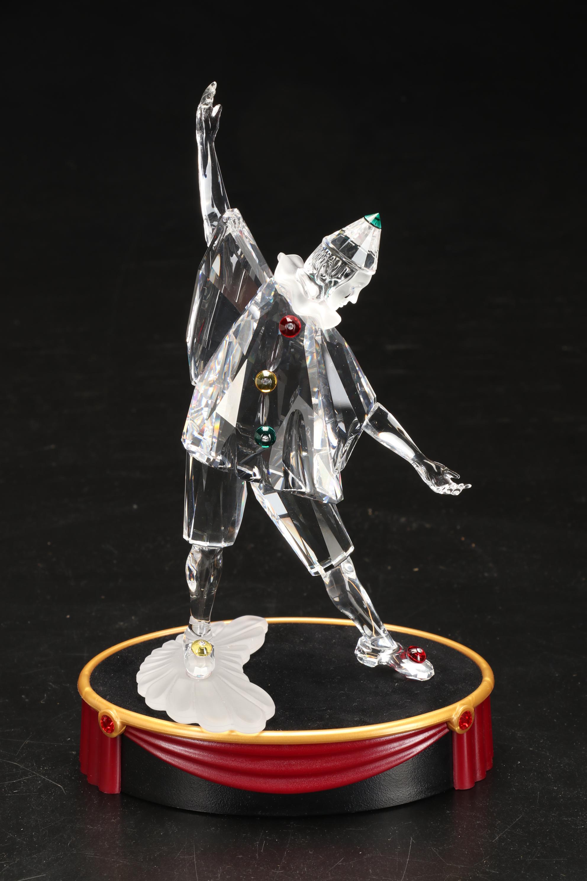 Swarovski Masquerade "Pierrot," "Columbine," and "Harlequin" Crystal Figurines