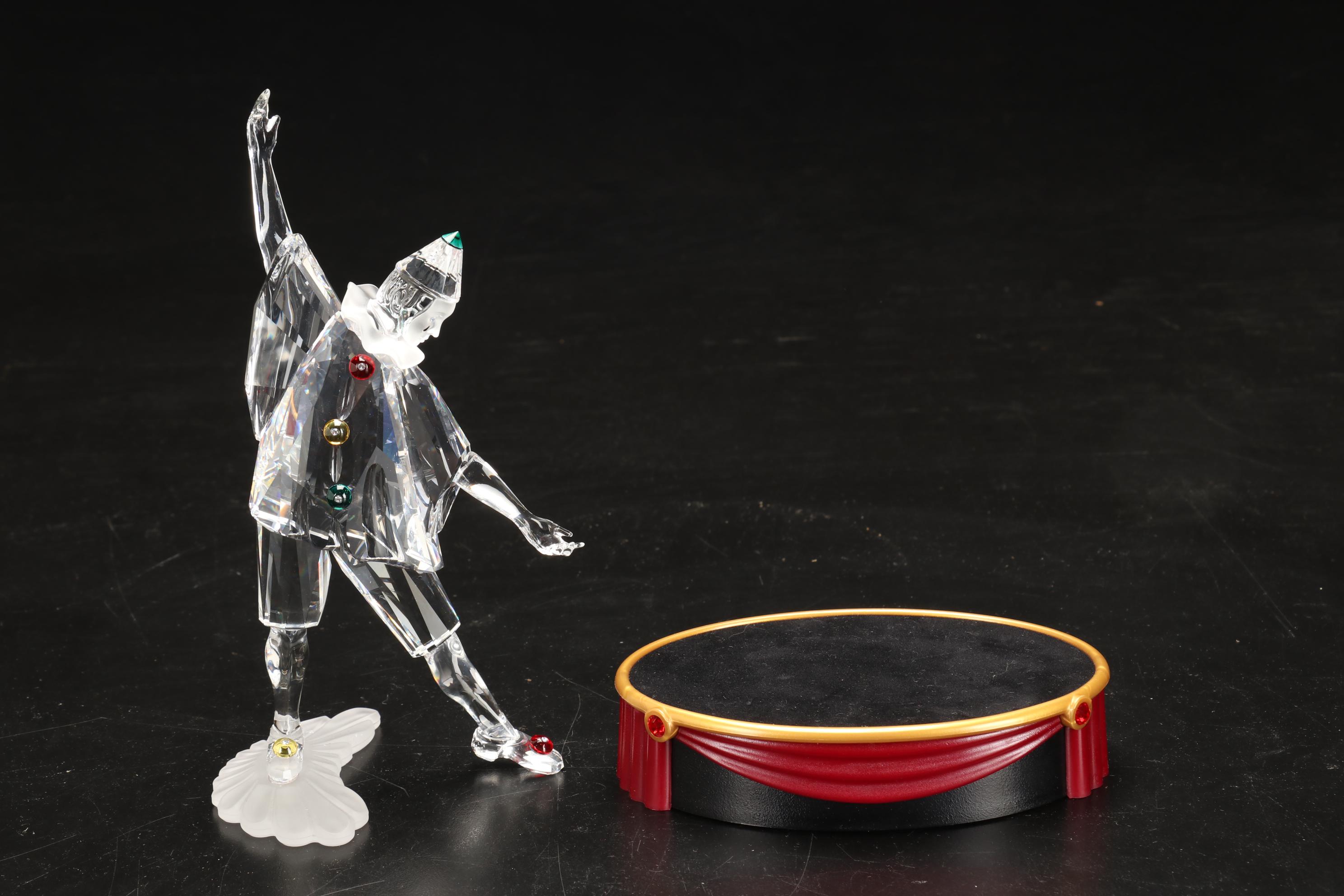 Swarovski Masquerade "Pierrot," "Columbine," and "Harlequin" Crystal Figurines