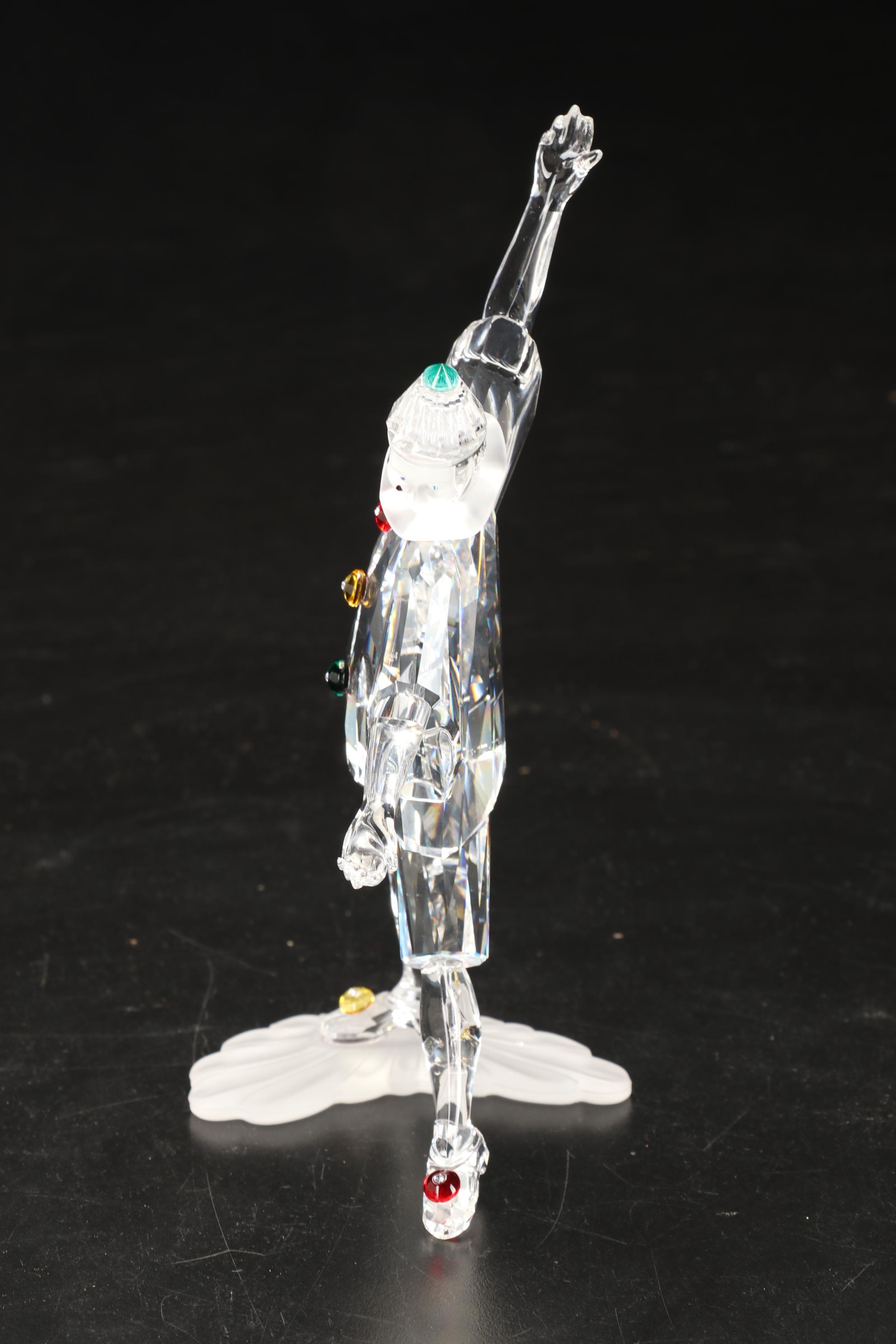 Swarovski Masquerade "Pierrot," "Columbine," and "Harlequin" Crystal Figurines