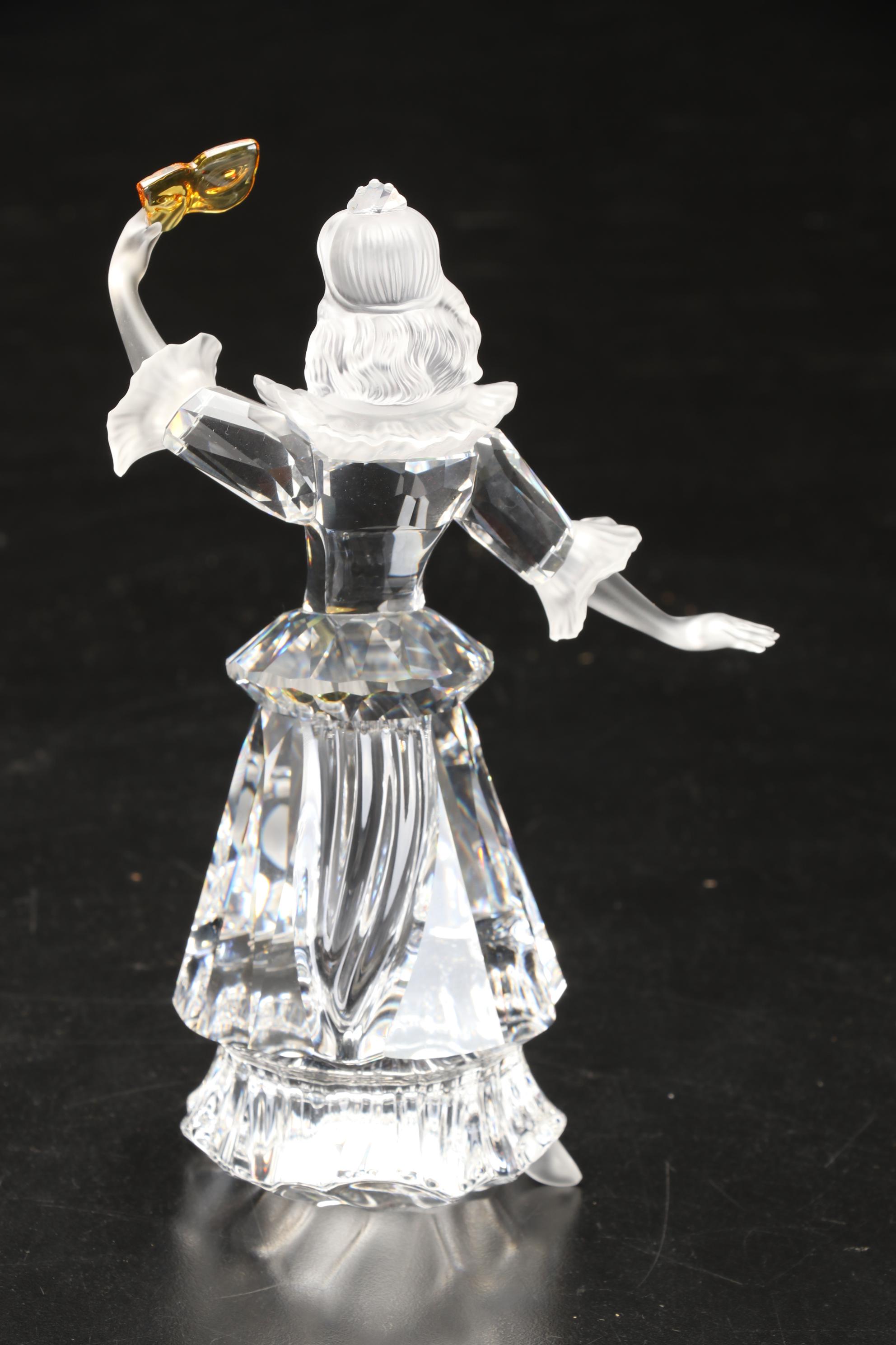 Swarovski Masquerade "Pierrot," "Columbine," and "Harlequin" Crystal Figurines