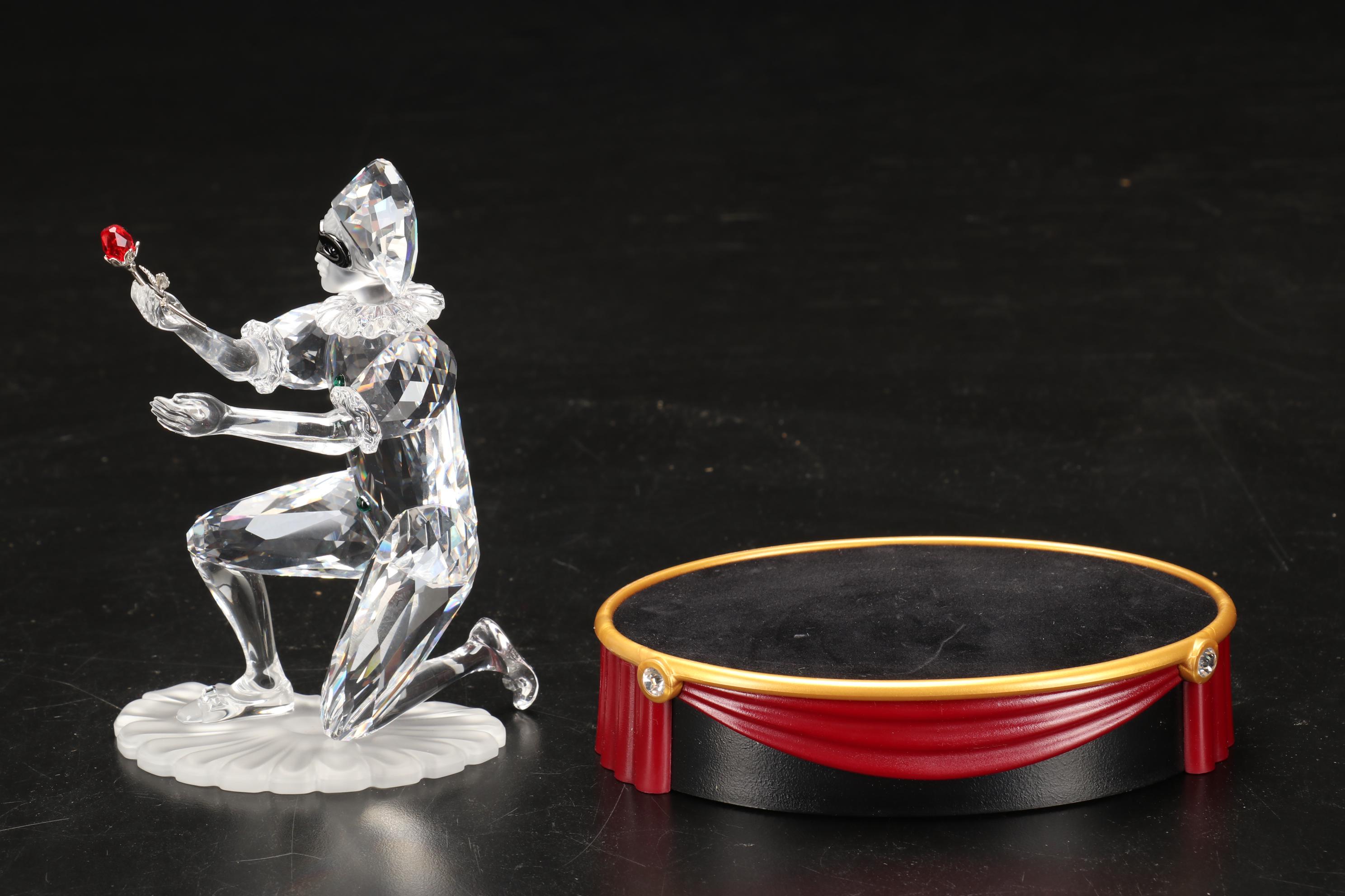 Swarovski Masquerade "Pierrot," "Columbine," and "Harlequin" Crystal Figurines
