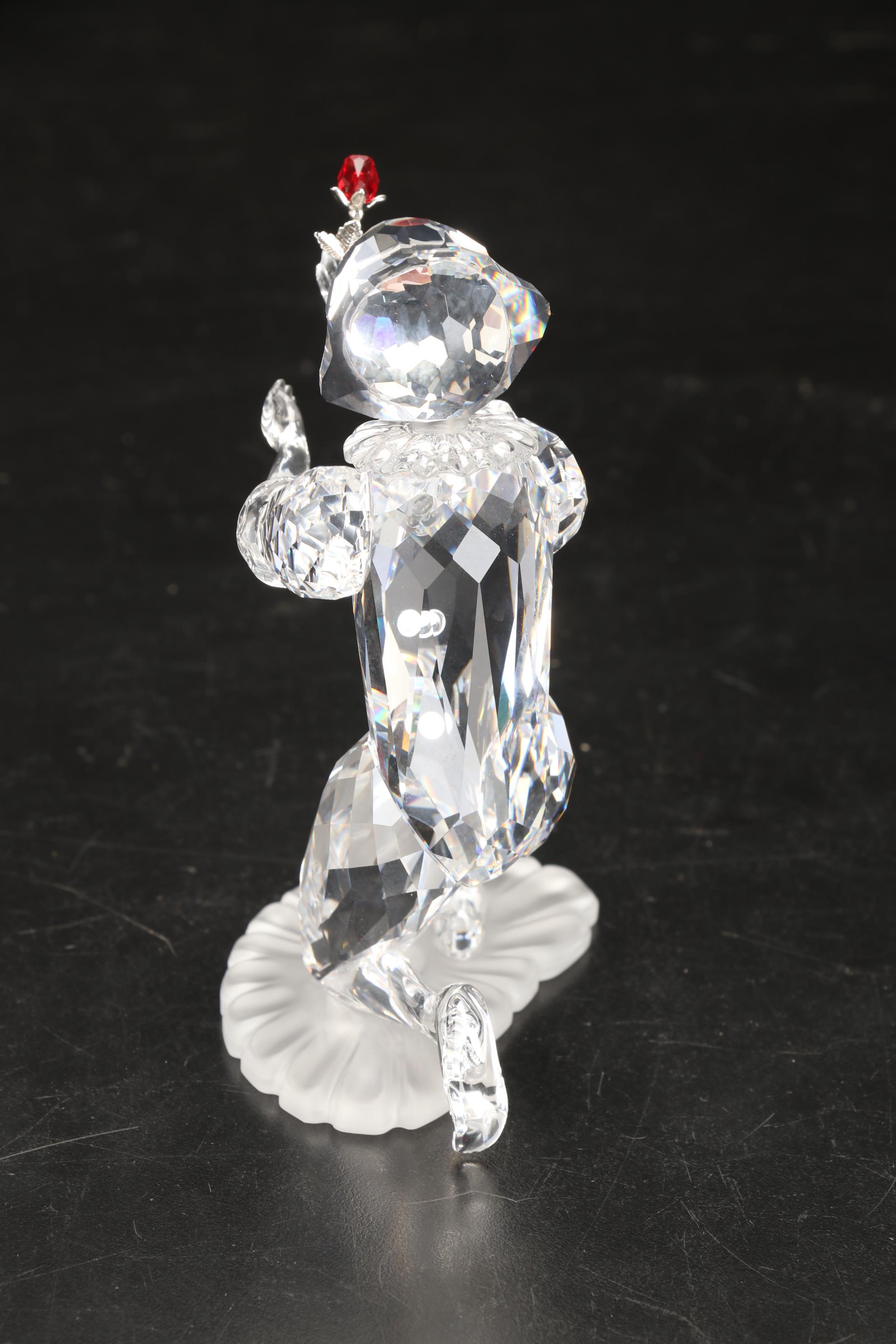 Swarovski Masquerade "Pierrot," "Columbine," and "Harlequin" Crystal Figurines