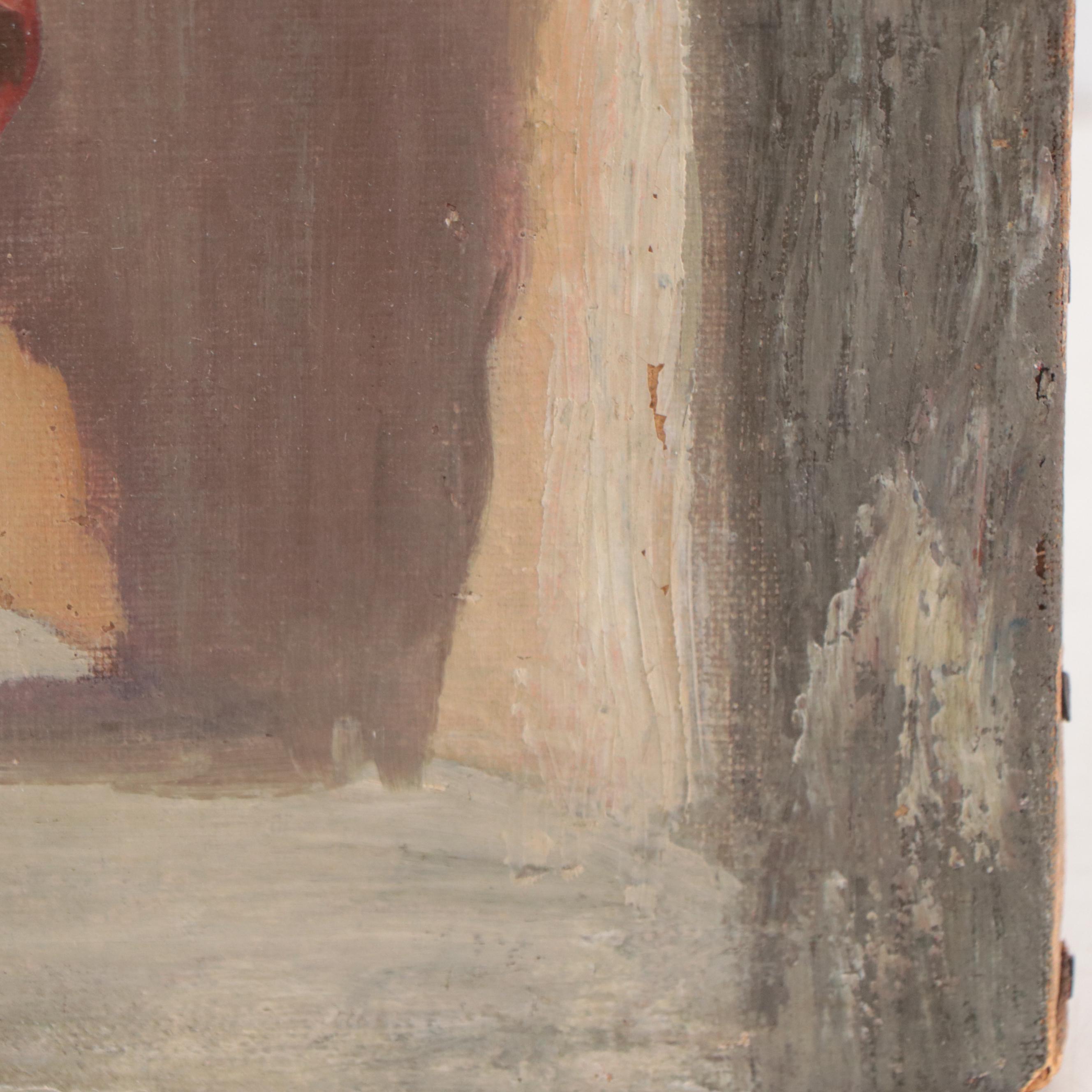 American Folk Art Oil Painting of Little Red Riding Hood, 1868-1874