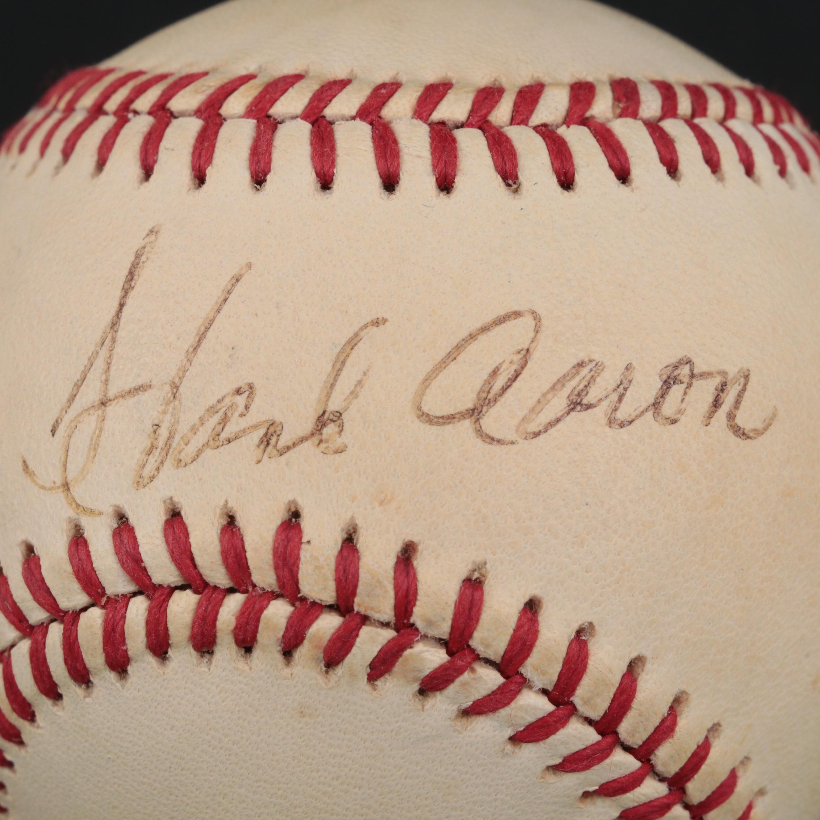 Hank Aaron Signed Rawlings National League Baseball