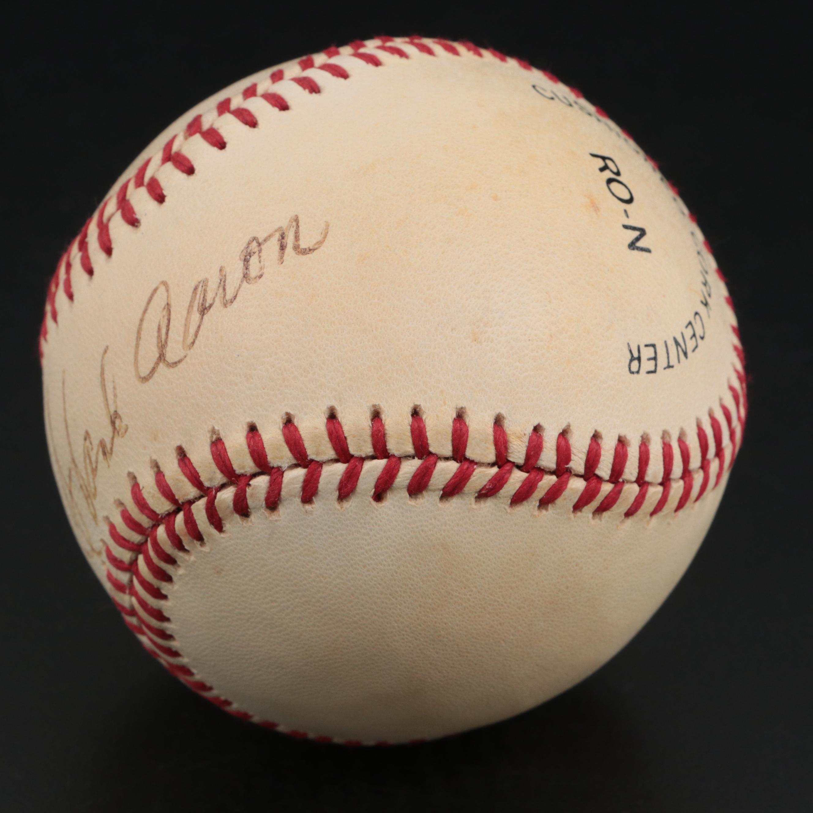 Hank Aaron Signed Rawlings National League Baseball