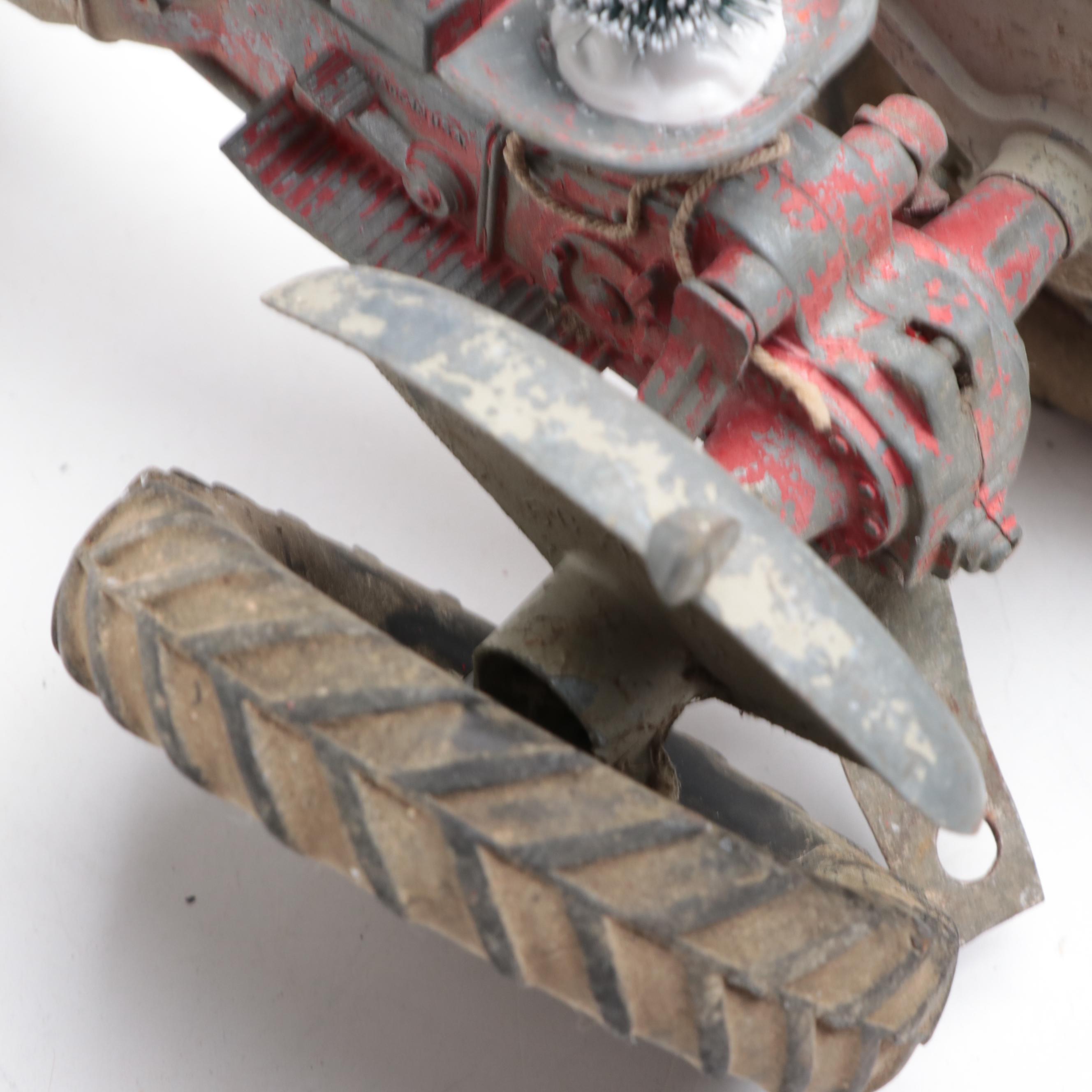 Diecast Tractors with Bottle Brush Trees and Other Christmas Décor