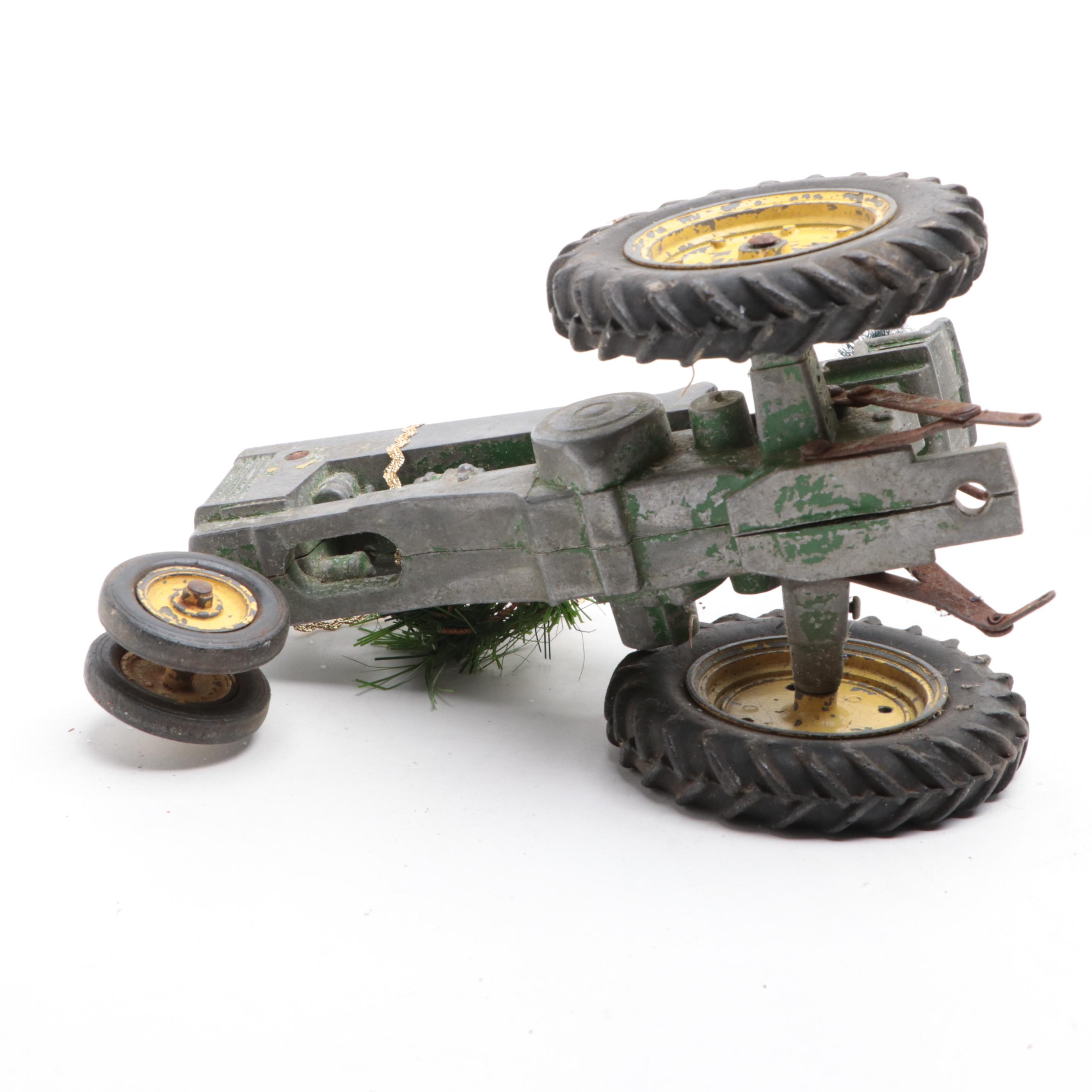 Diecast Tractors with Bottle Brush Trees and Other Christmas Décor