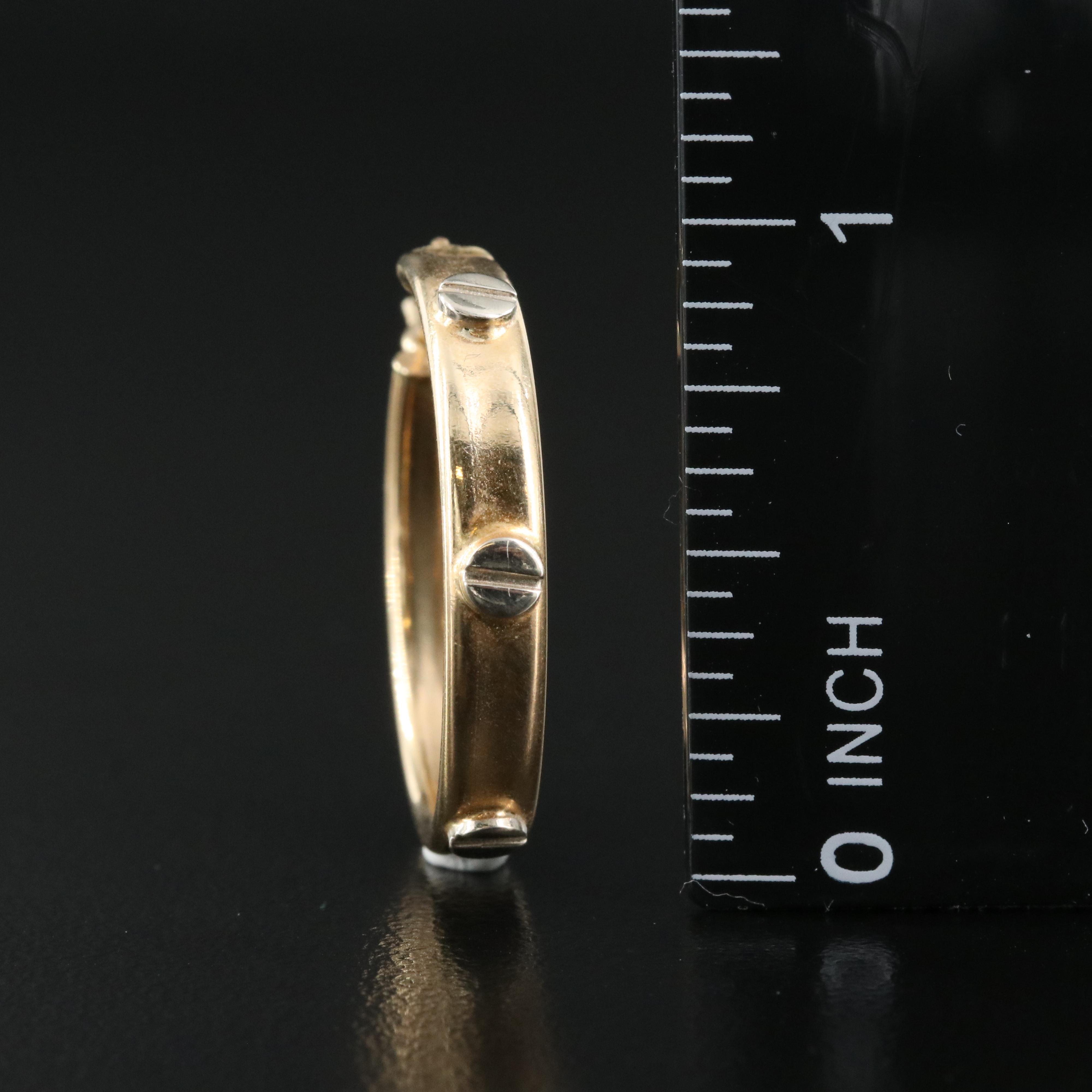 14K Patterned Hoop Earrings