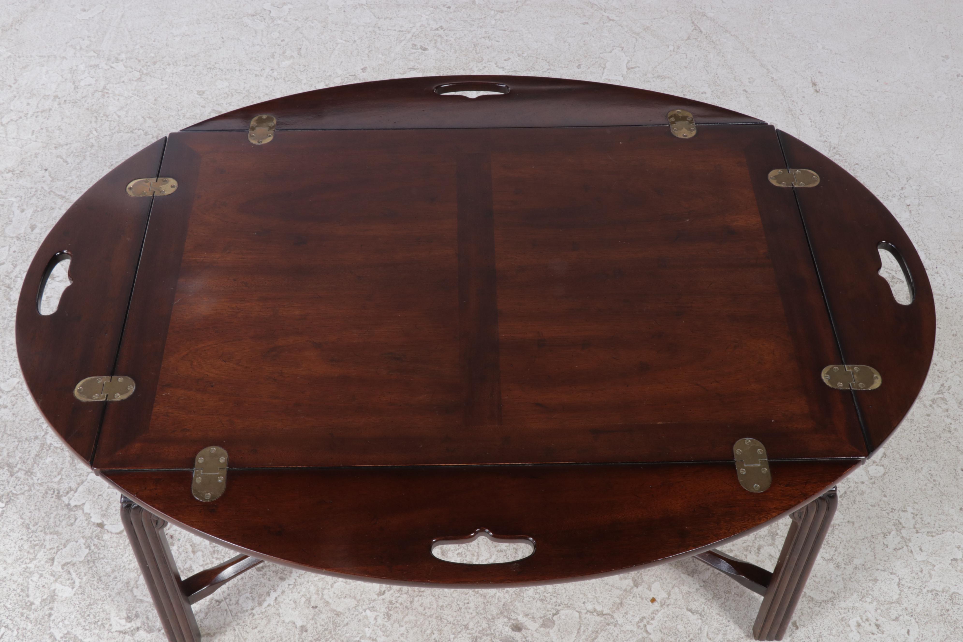 Henredon George III Style Mahogany Butler's Tray Coffee Table, Late 20th Century