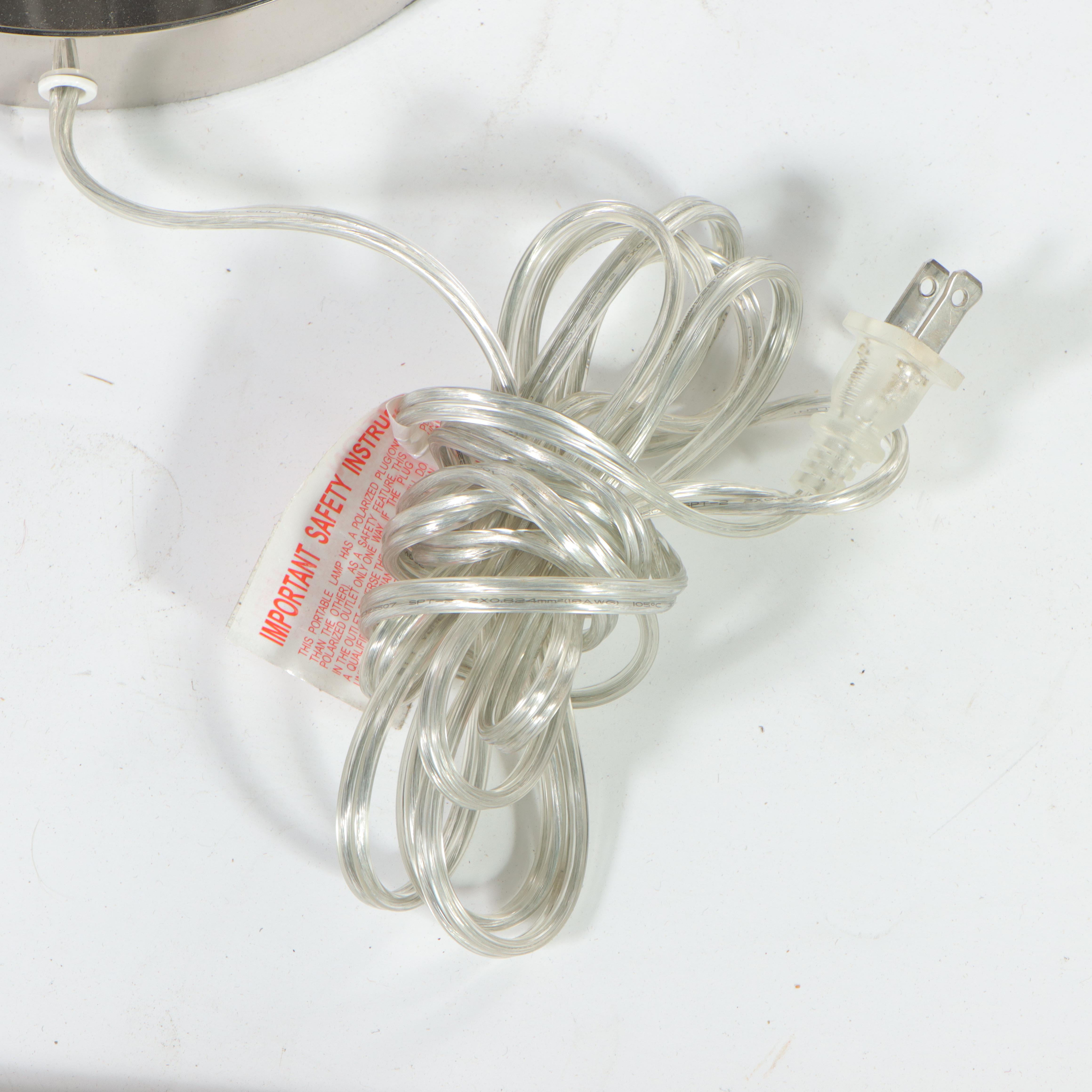 Ethan Allen Contemporary Columnar Glass Polished Nickel Floor Lamps