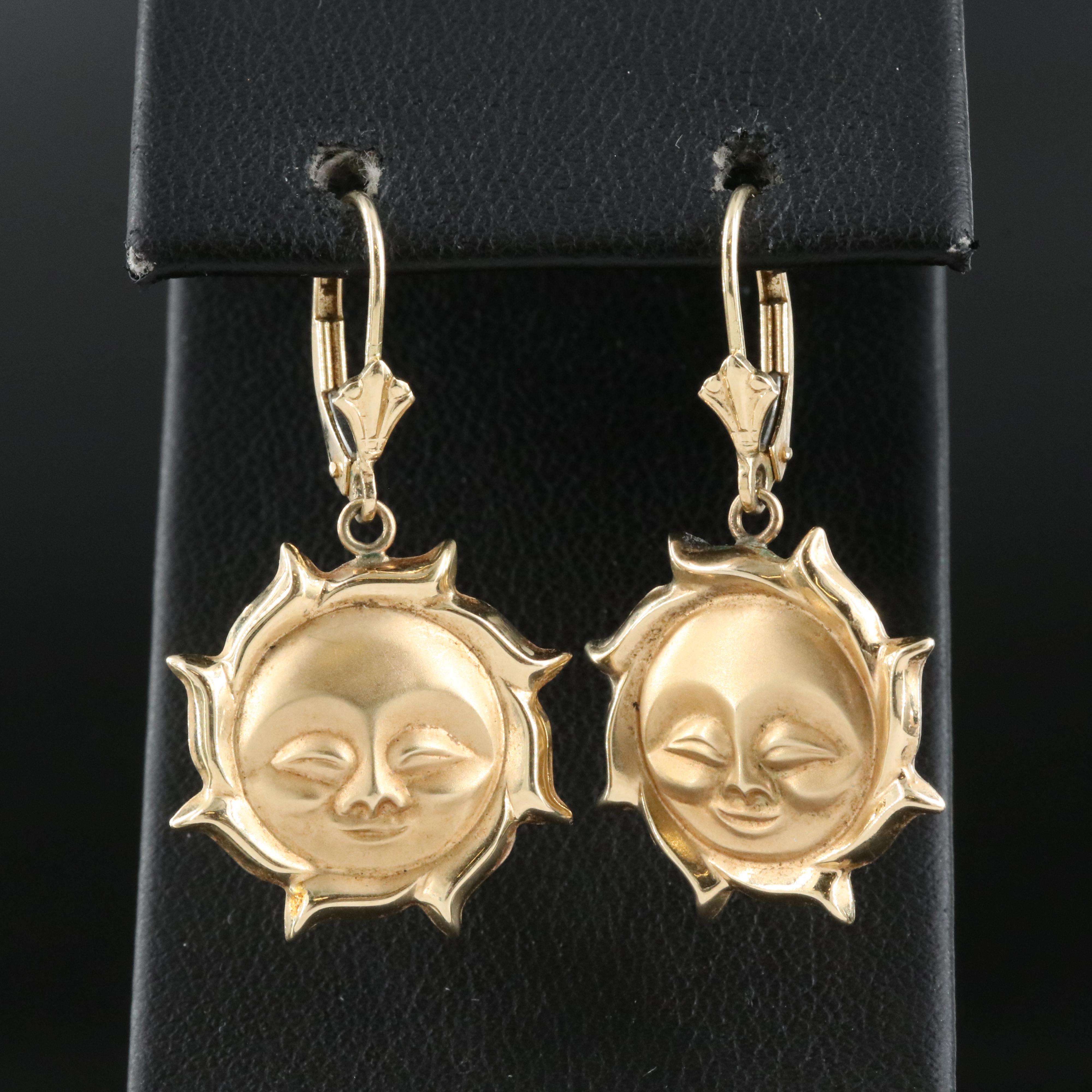 14K Sun Earrings