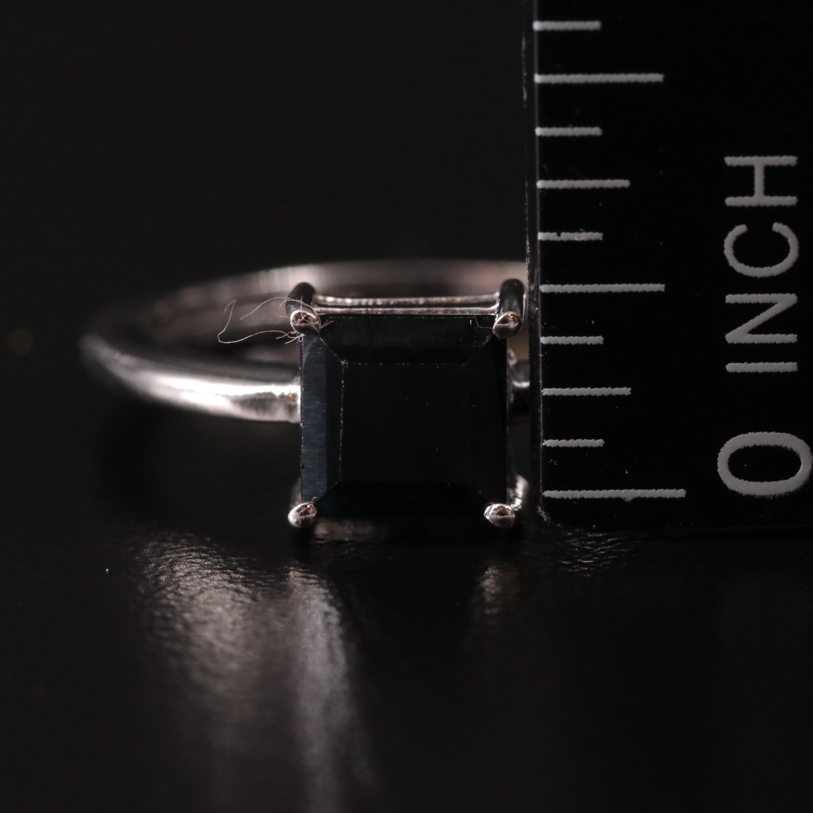 Sterling Sapphire Solitaire Ring