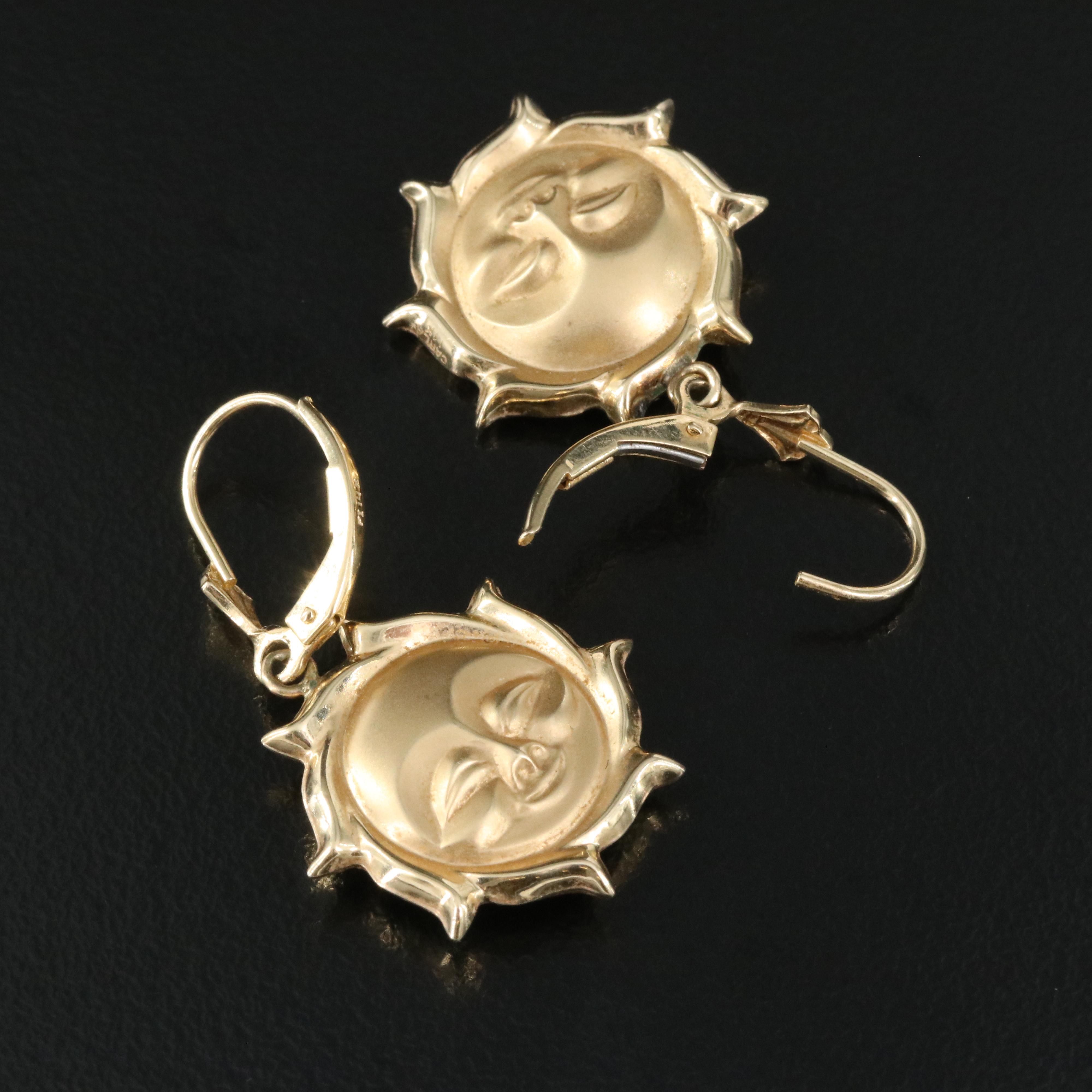 14K Sun Earrings