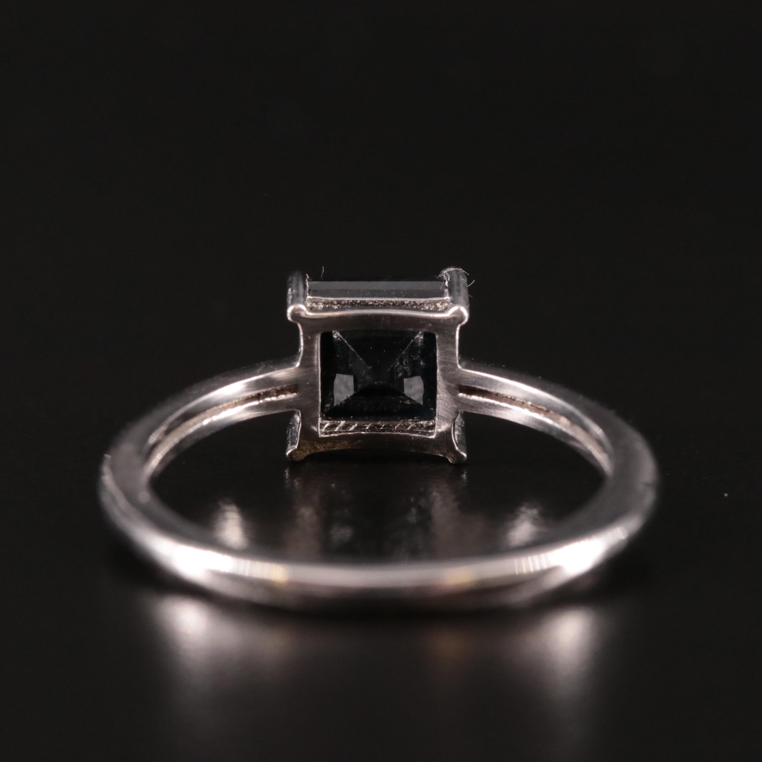 Sterling Sapphire Solitaire Ring