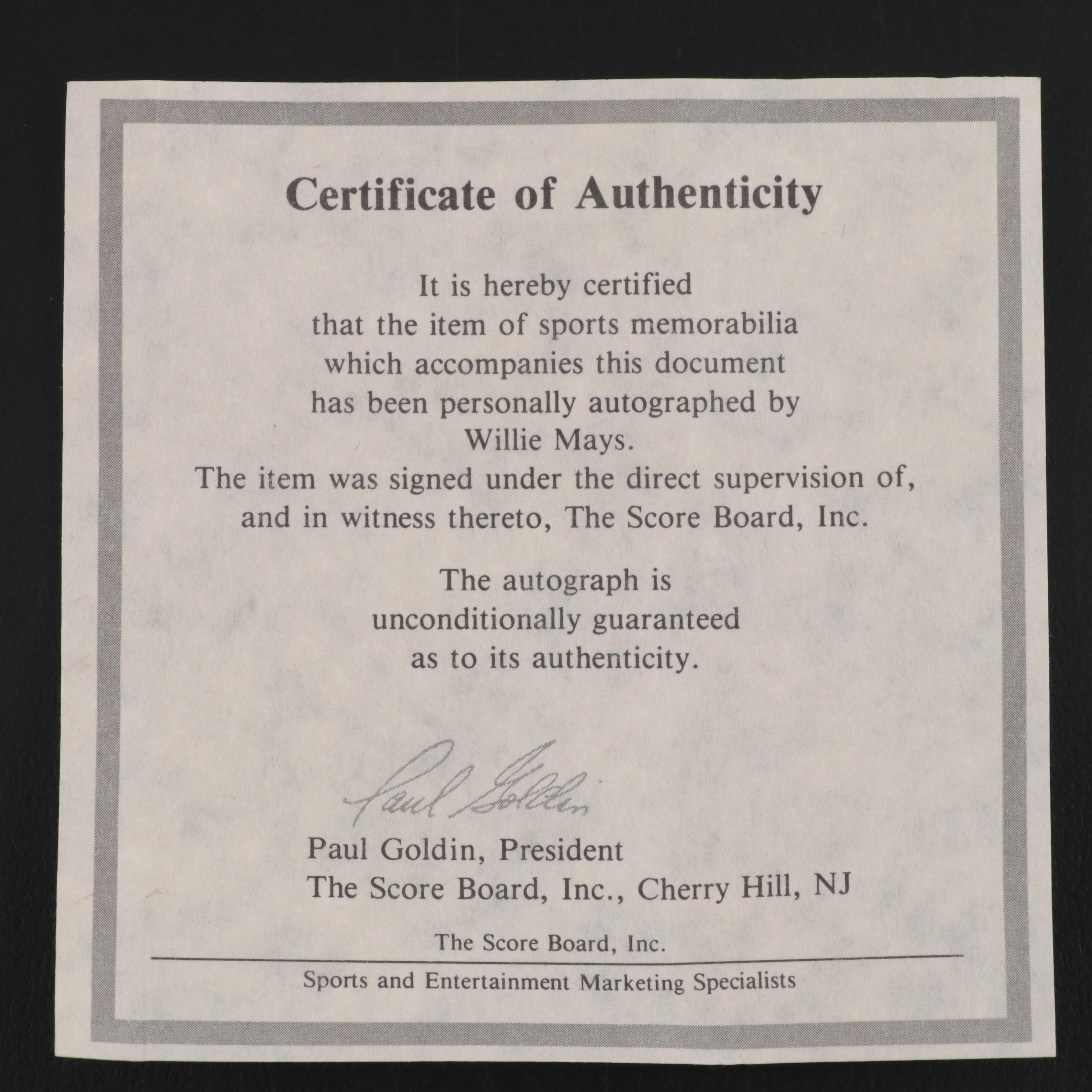 Willie Mays Signed Rawlings National League Baseball