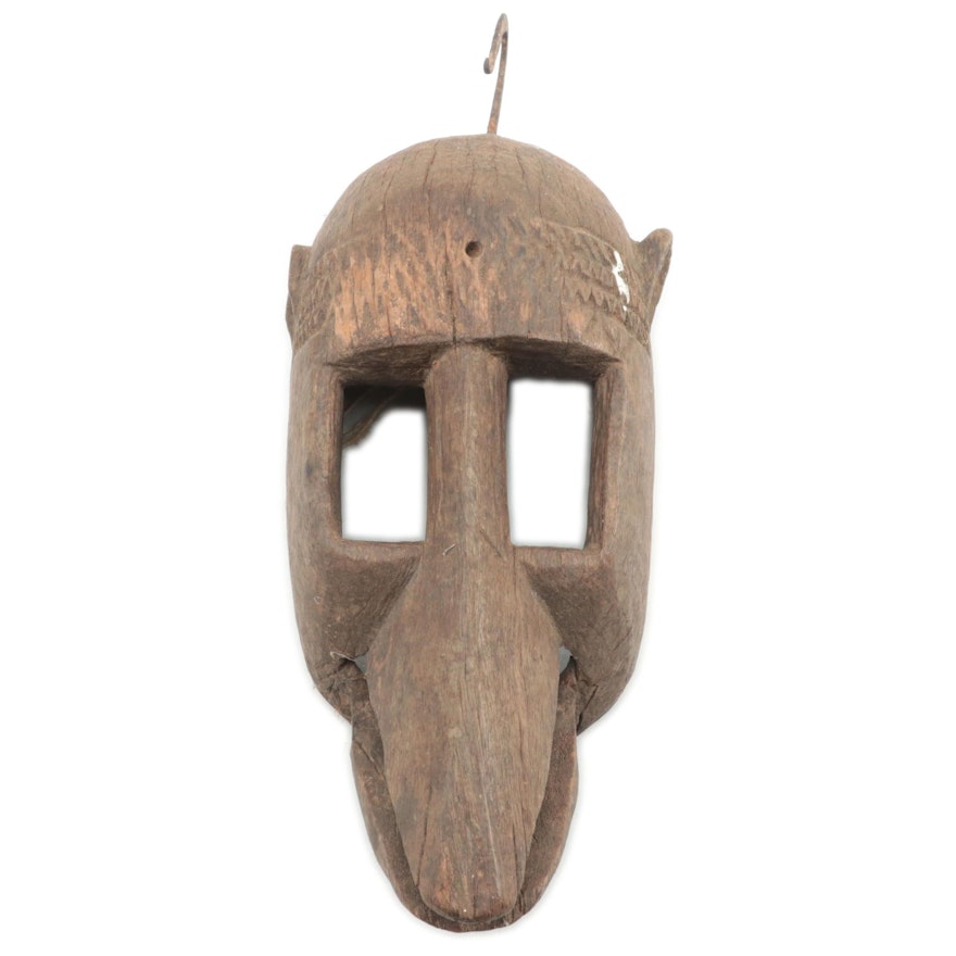Dogon Style Carved Wood Animal Face Mask, Mali