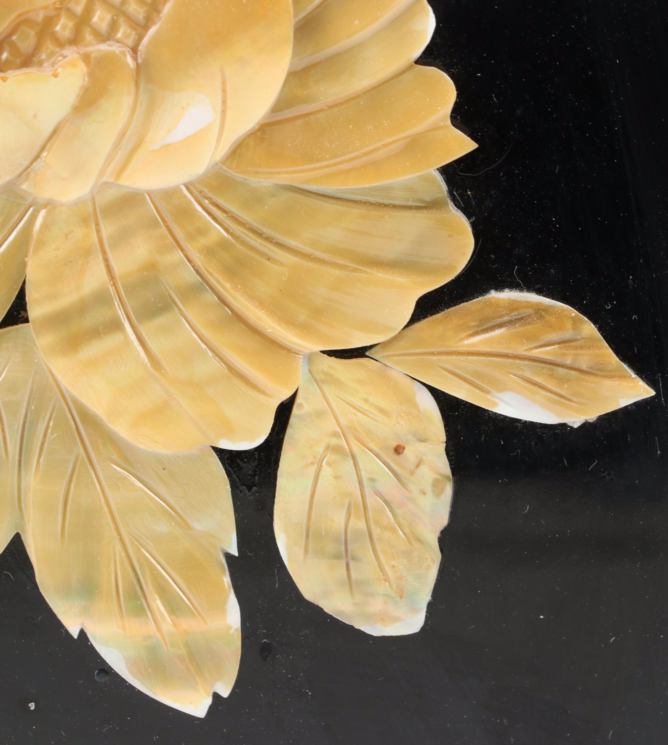 Four Chinese Shell-Inlaid Lacquered Panels