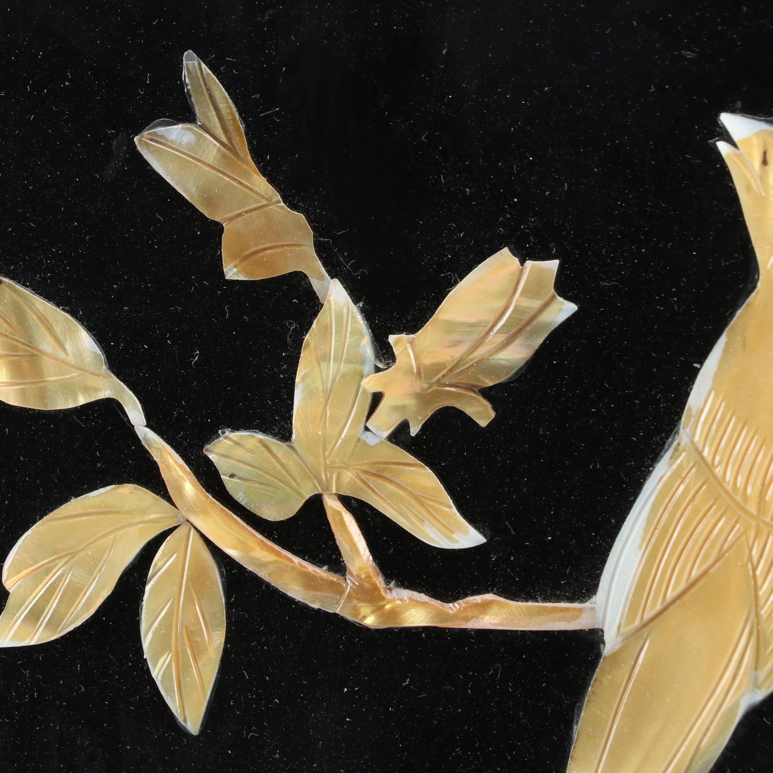 Four Chinese Shell-Inlaid Lacquered Panels