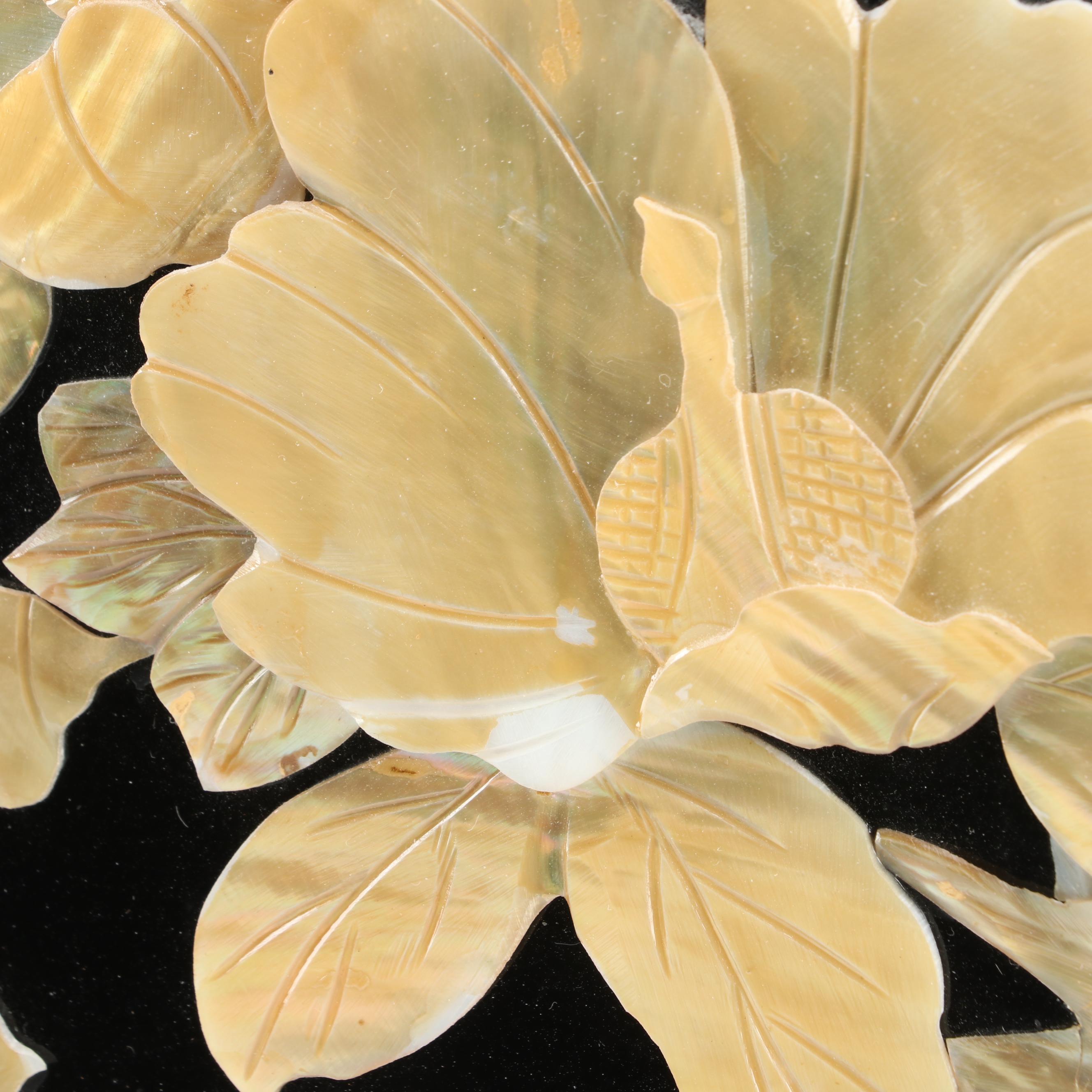 Four Chinese Shell-Inlaid Lacquered Panels