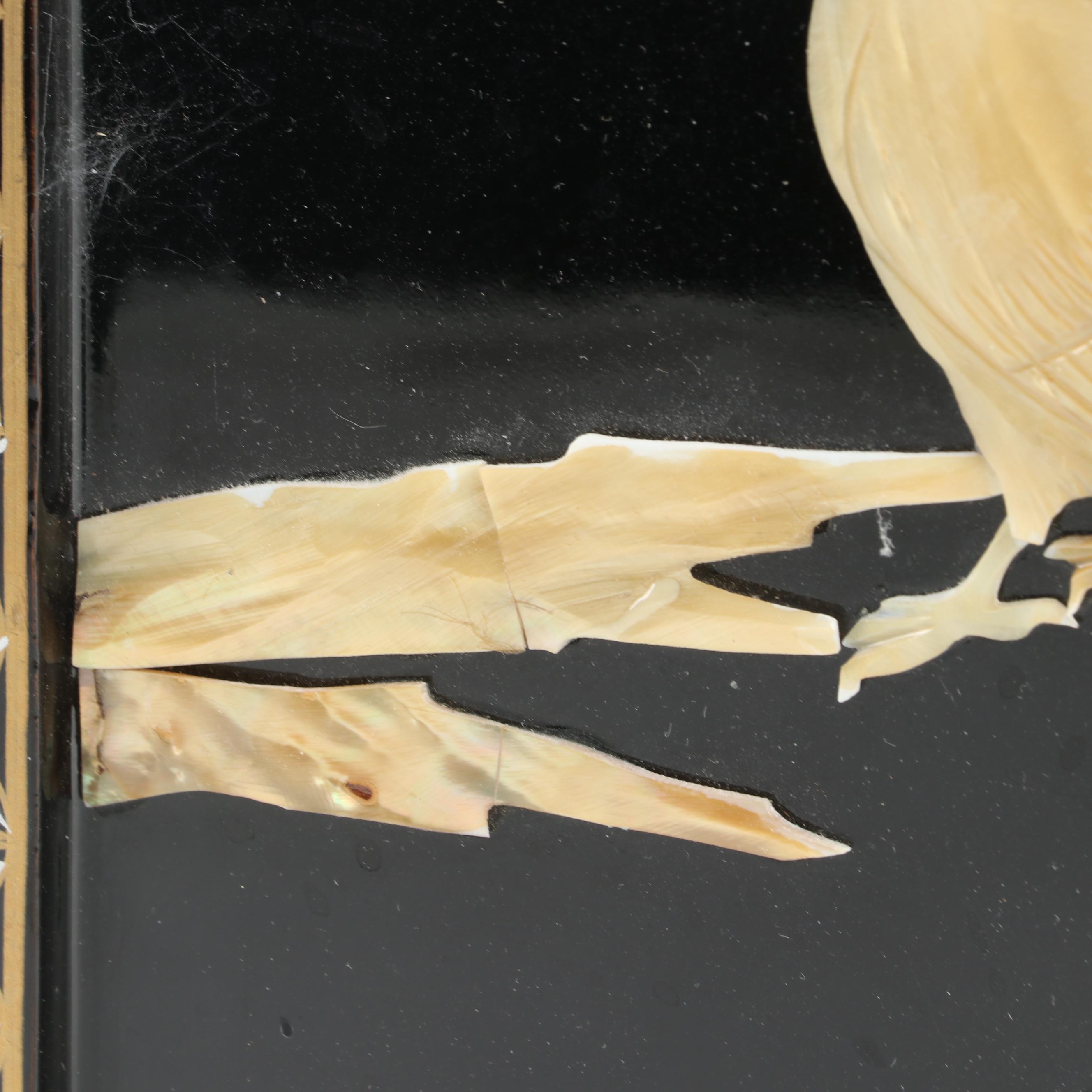 Four Chinese Shell-Inlaid Lacquered Panels