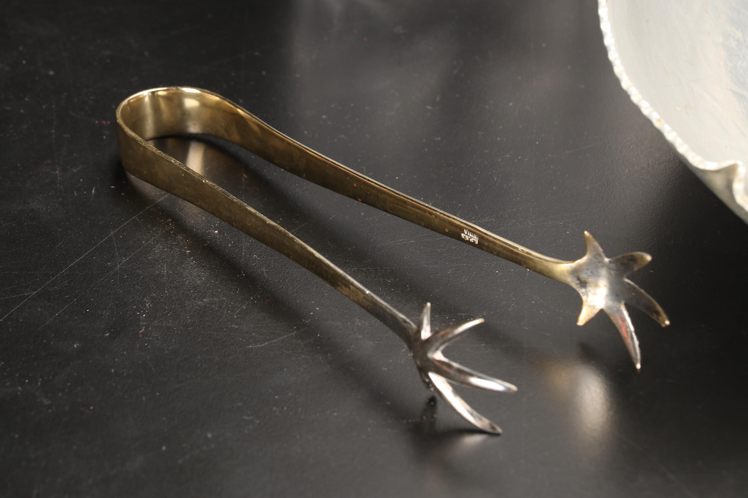 Heisey "Orchid" Needle Etched Plates with Hammered Aluminum and Other Tableware