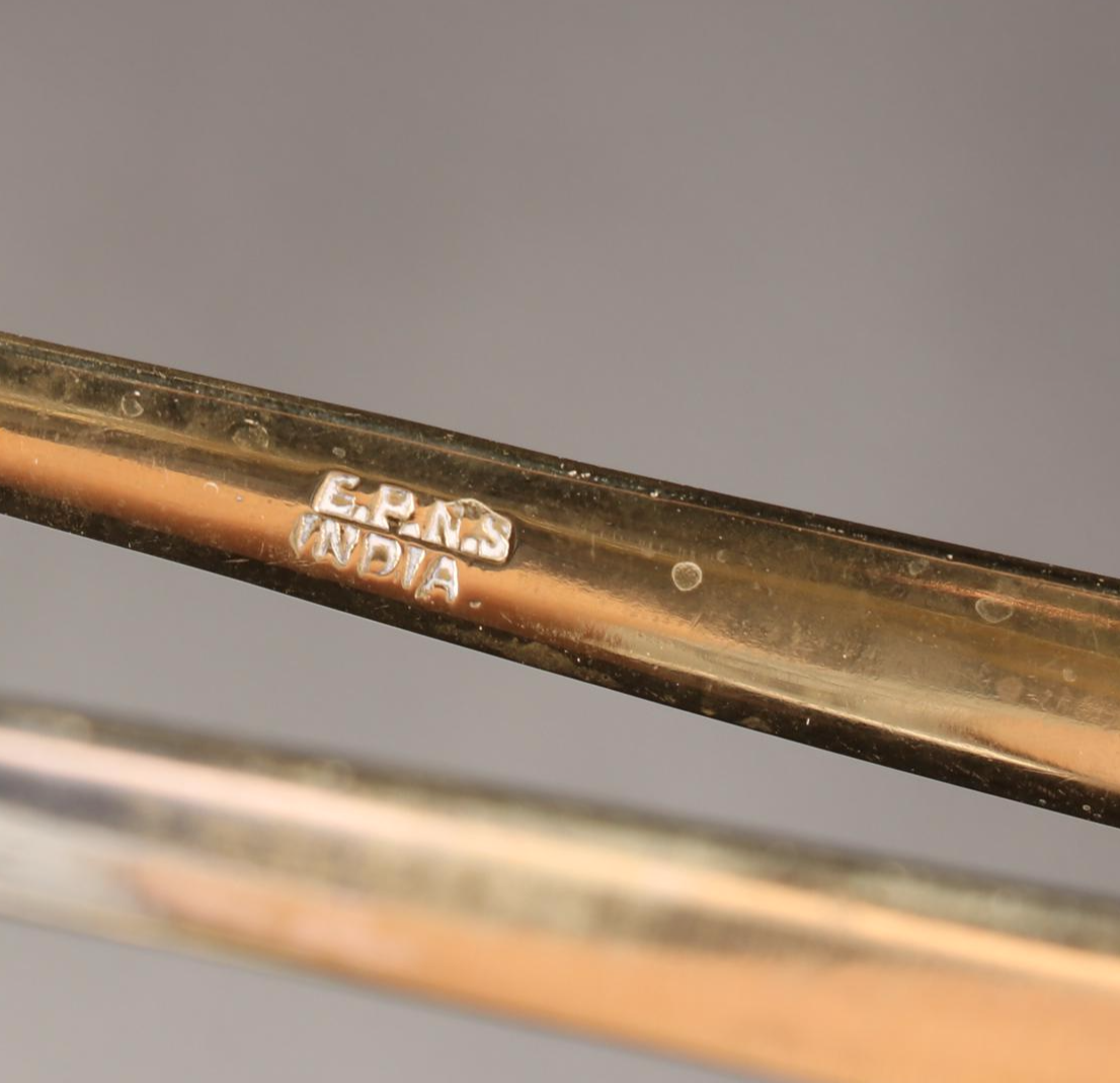 Heisey "Orchid" Needle Etched Plates with Hammered Aluminum and Other Tableware