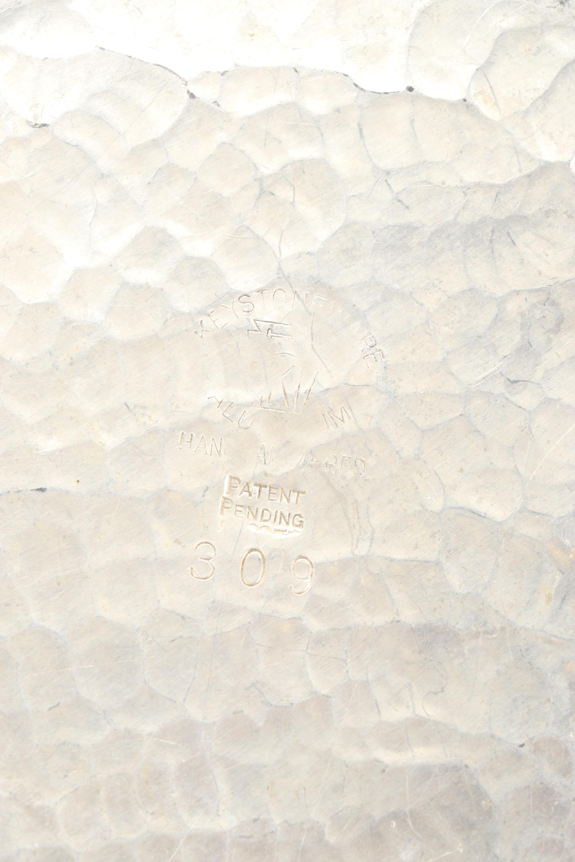 Heisey "Orchid" Needle Etched Plates with Hammered Aluminum and Other Tableware