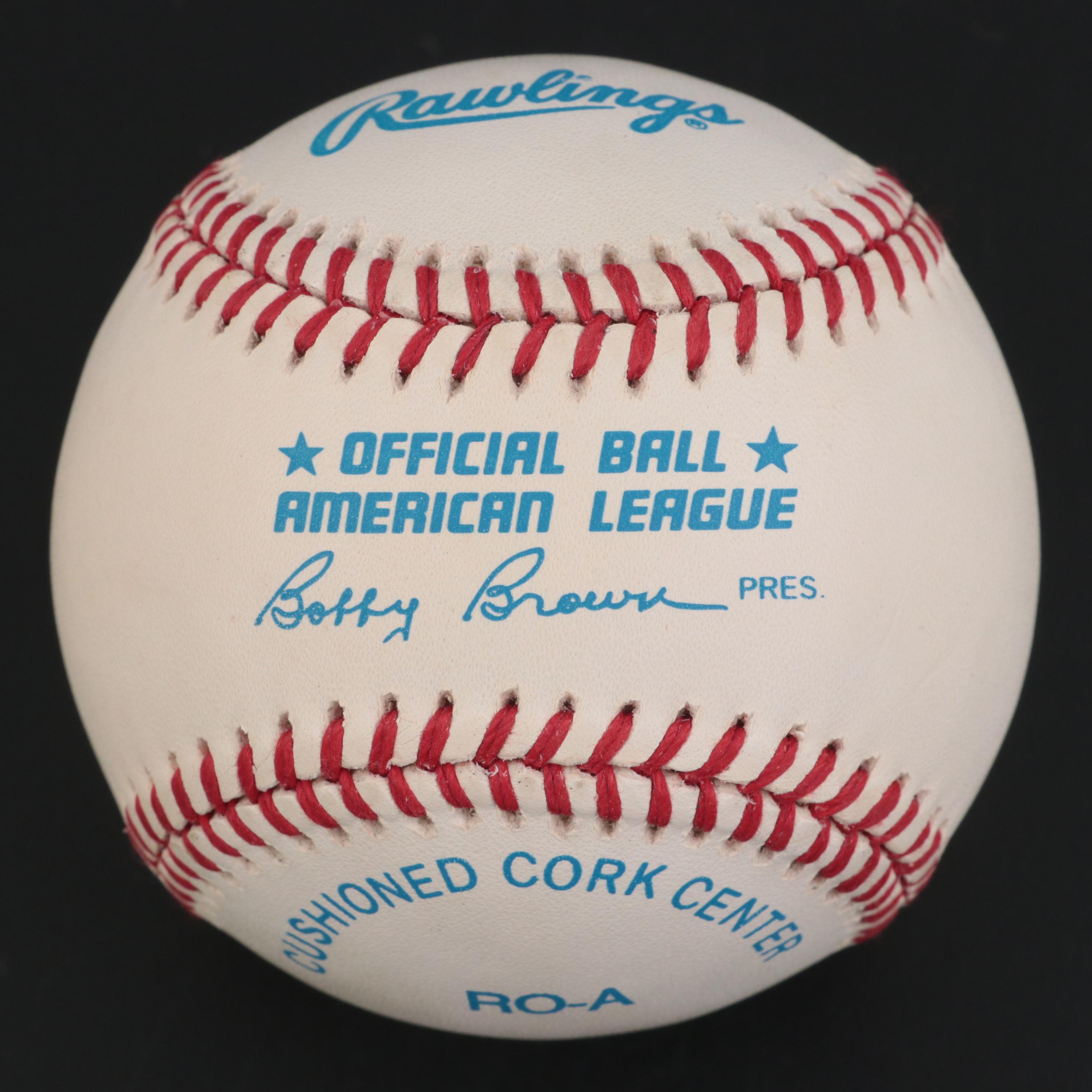 Ripken Jr. Signed Rawlings Baseball on "All-Time Consecutive Games Leader" Stand