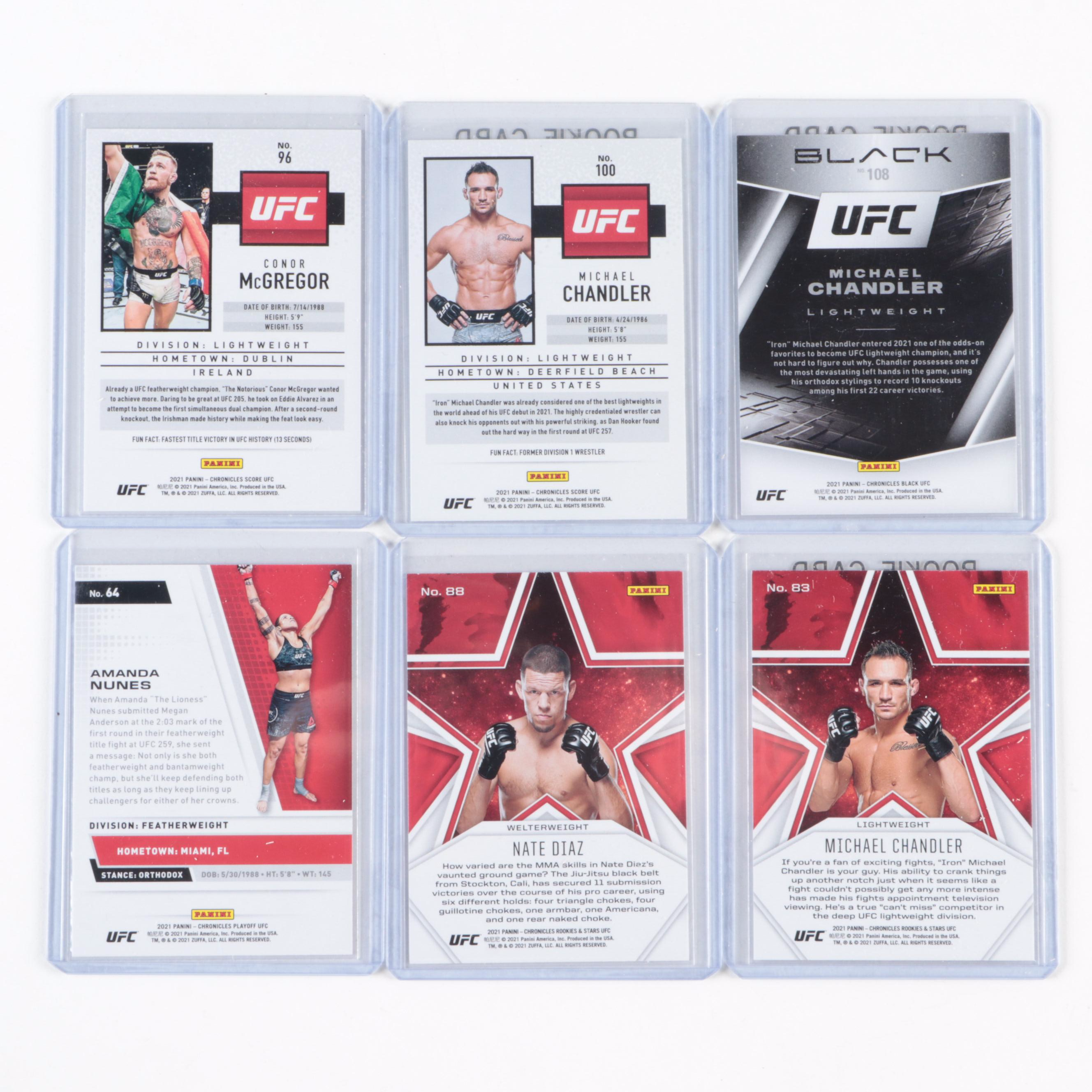 Panini MMA Cards with Conor McGregor, Francis Ngannou, Amanda Nunes, 2020s