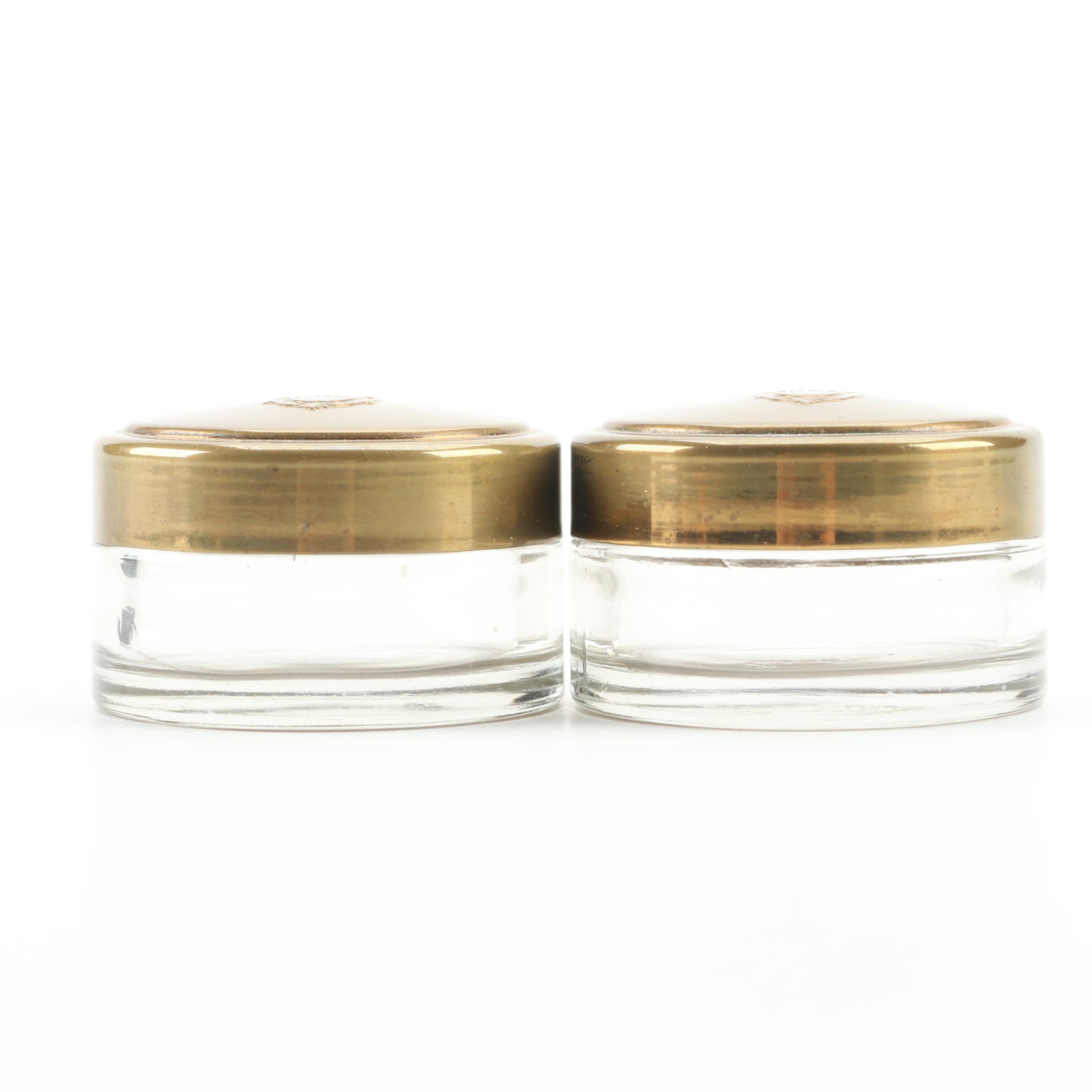 Illinois Glass Company and Other Glass Vanity Boxes with Florentine Wood Chest