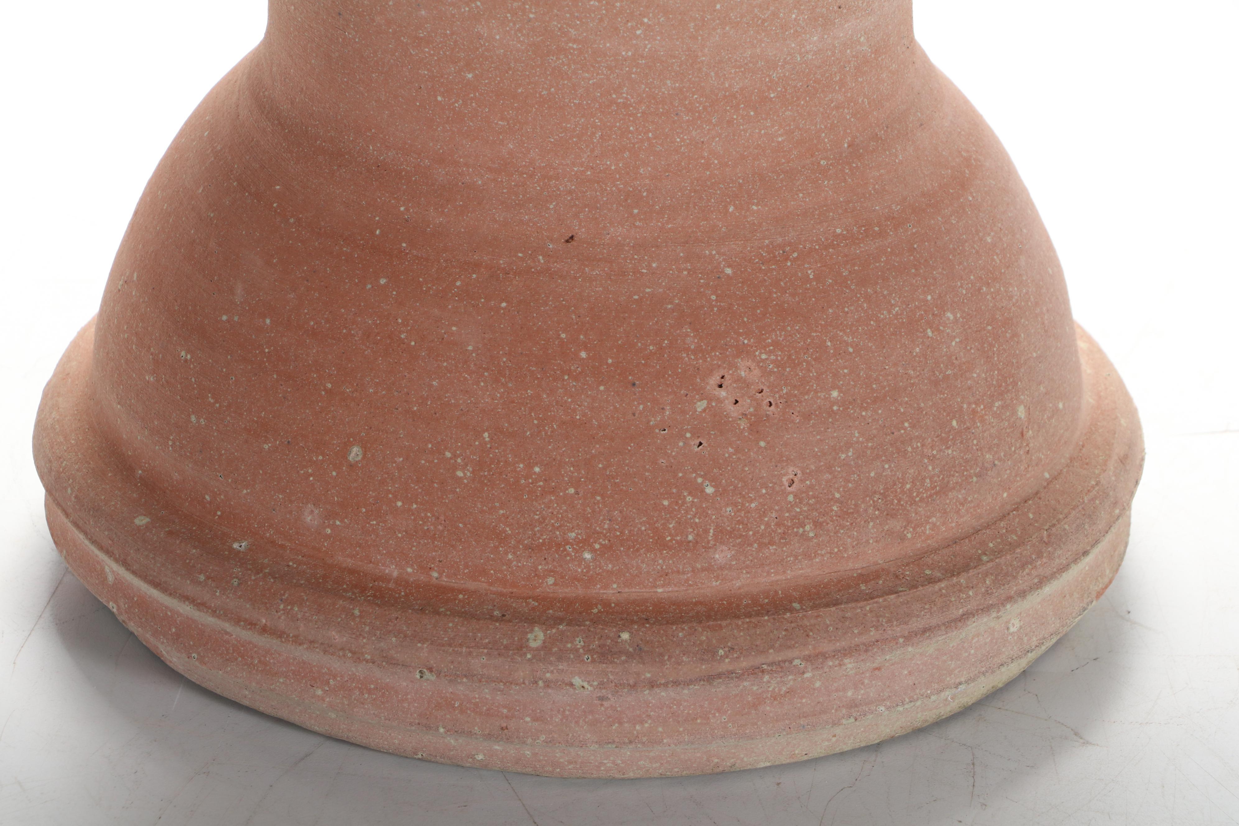 Egyptian Style Loop Handled Terracotta Pedestal Urn Planter