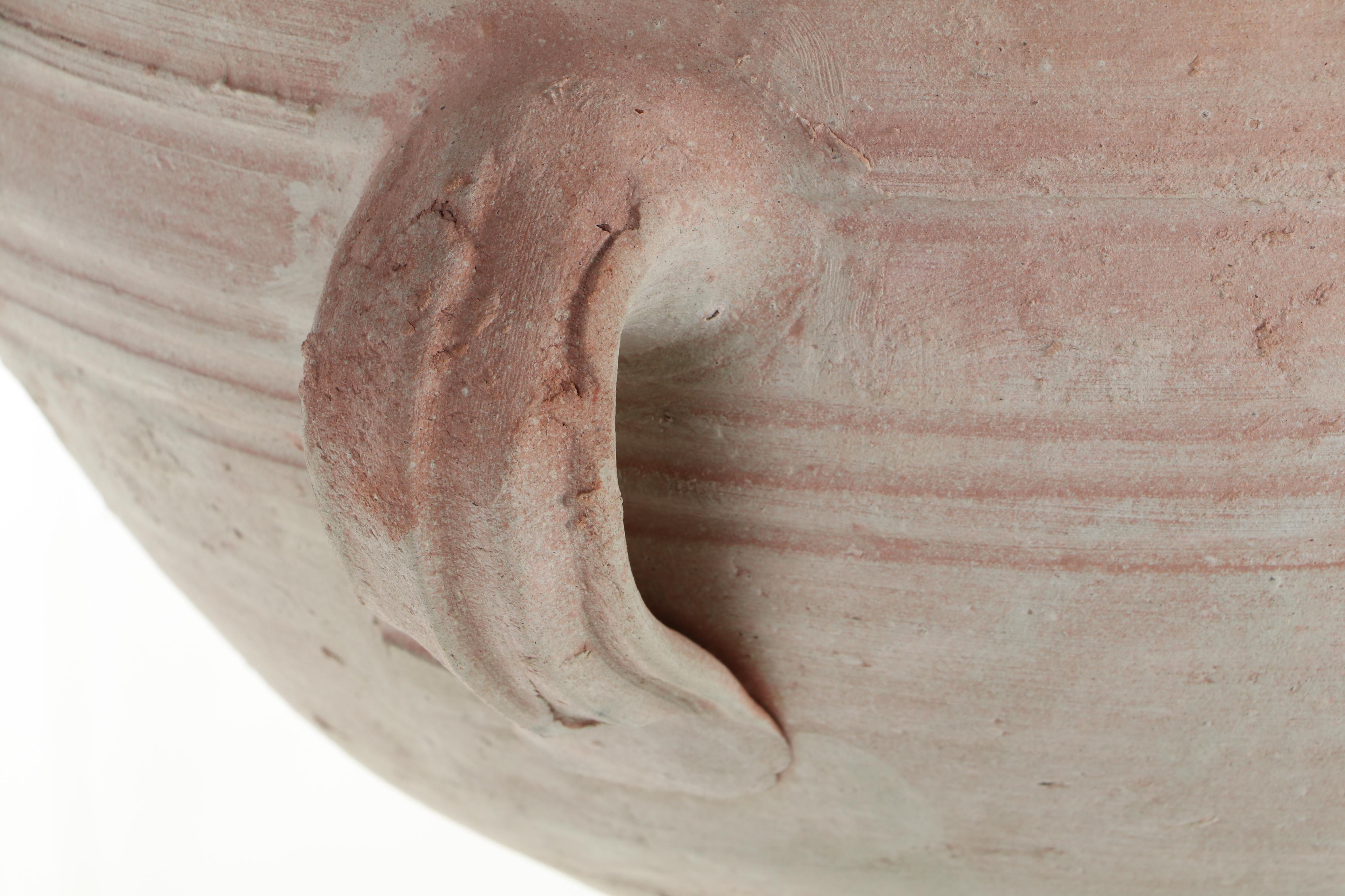 Egyptian Style Loop Handled Terracotta Pedestal Urn Planter