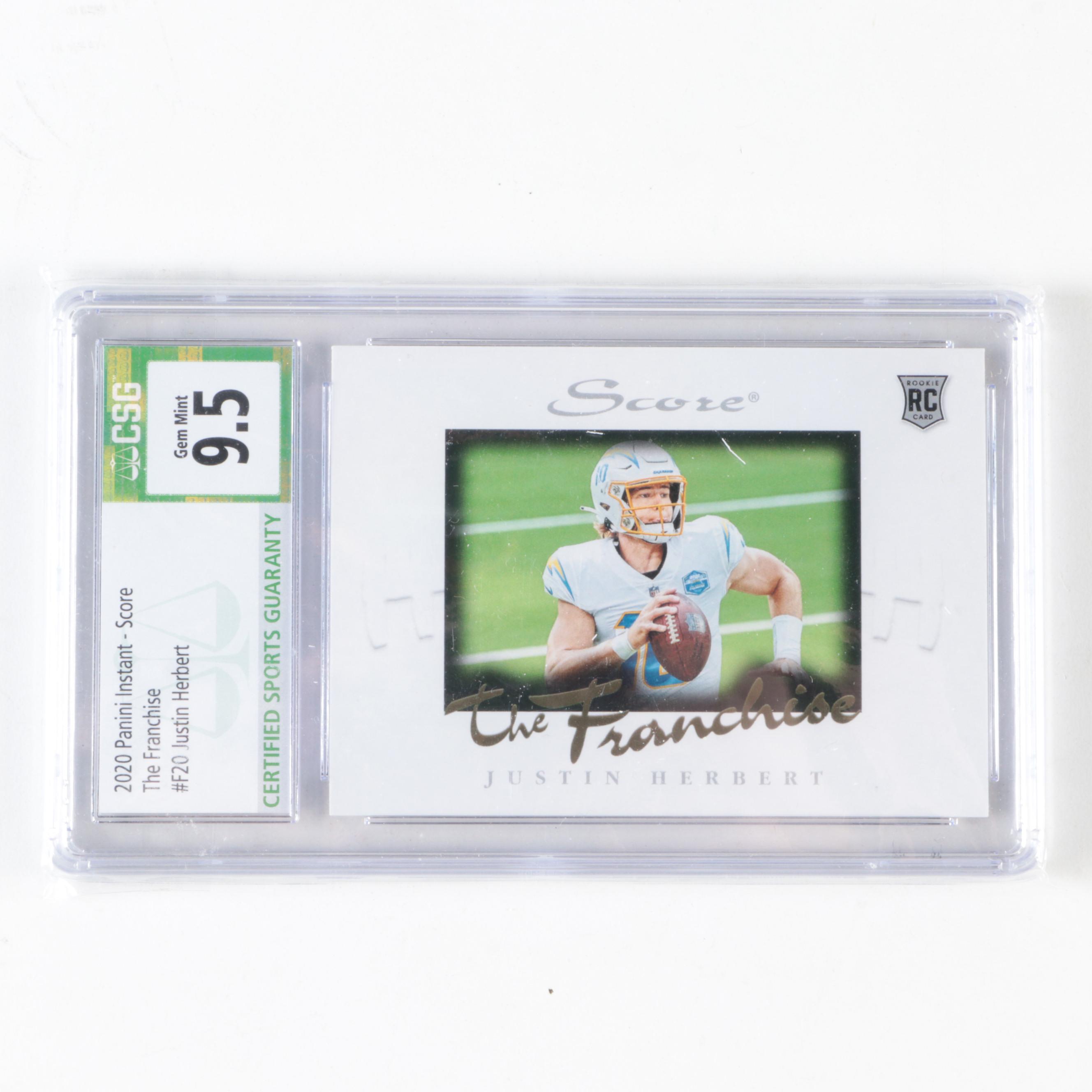 Panini Football Cards with Graded Herbert Rookie, Brady, Mahomes and More, 2020s