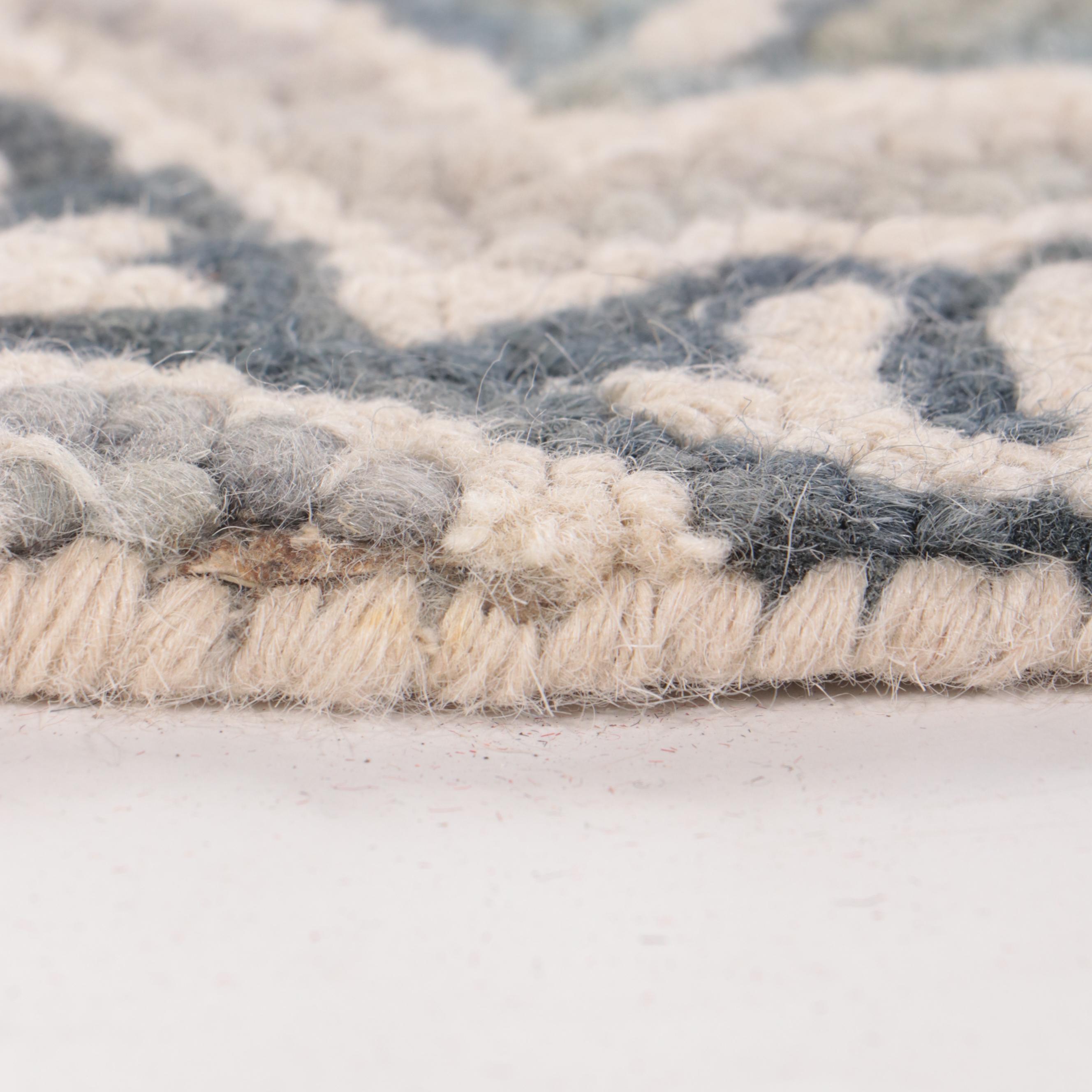 1'11 x 7' Handmade Hooked Wool "Floral Belfast" Carpet Runner Rug