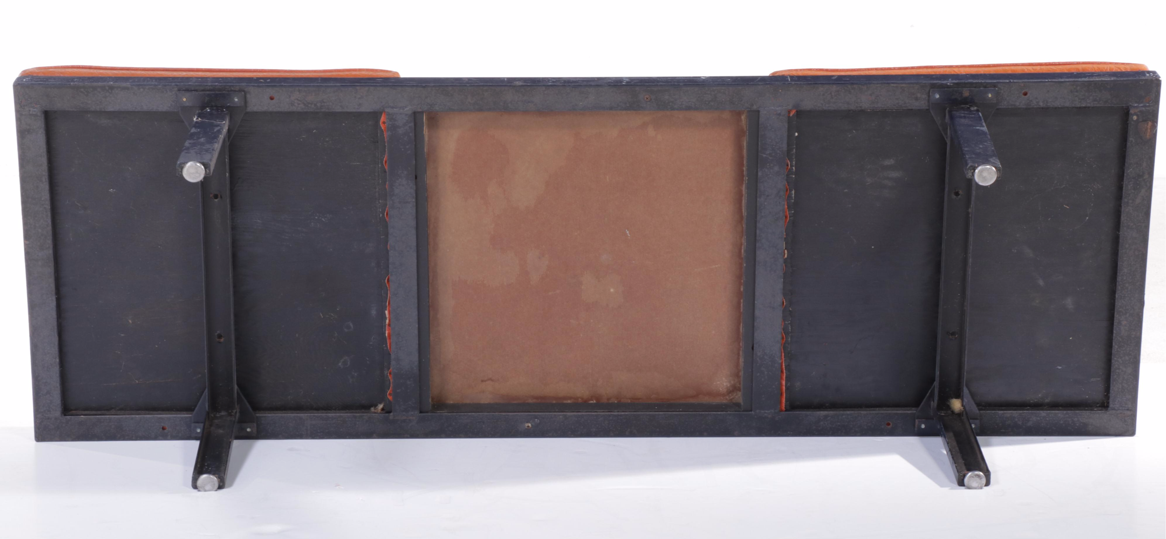 Mid Century Modern Steel, Laminate, & Vinyl Bench/Table, Manner of George Nelson