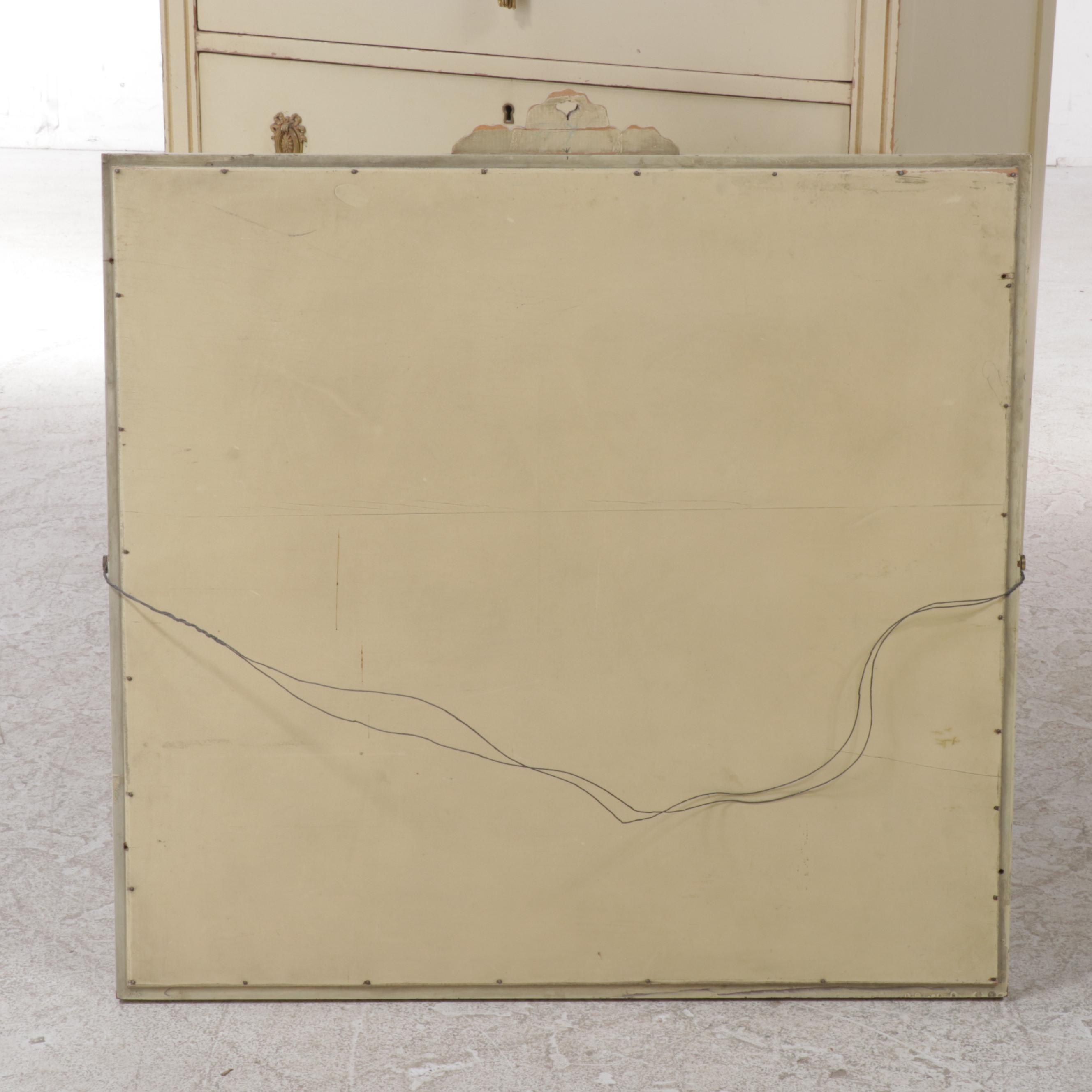 Louis XVI Style Cream-Painted Dresser with Mirror