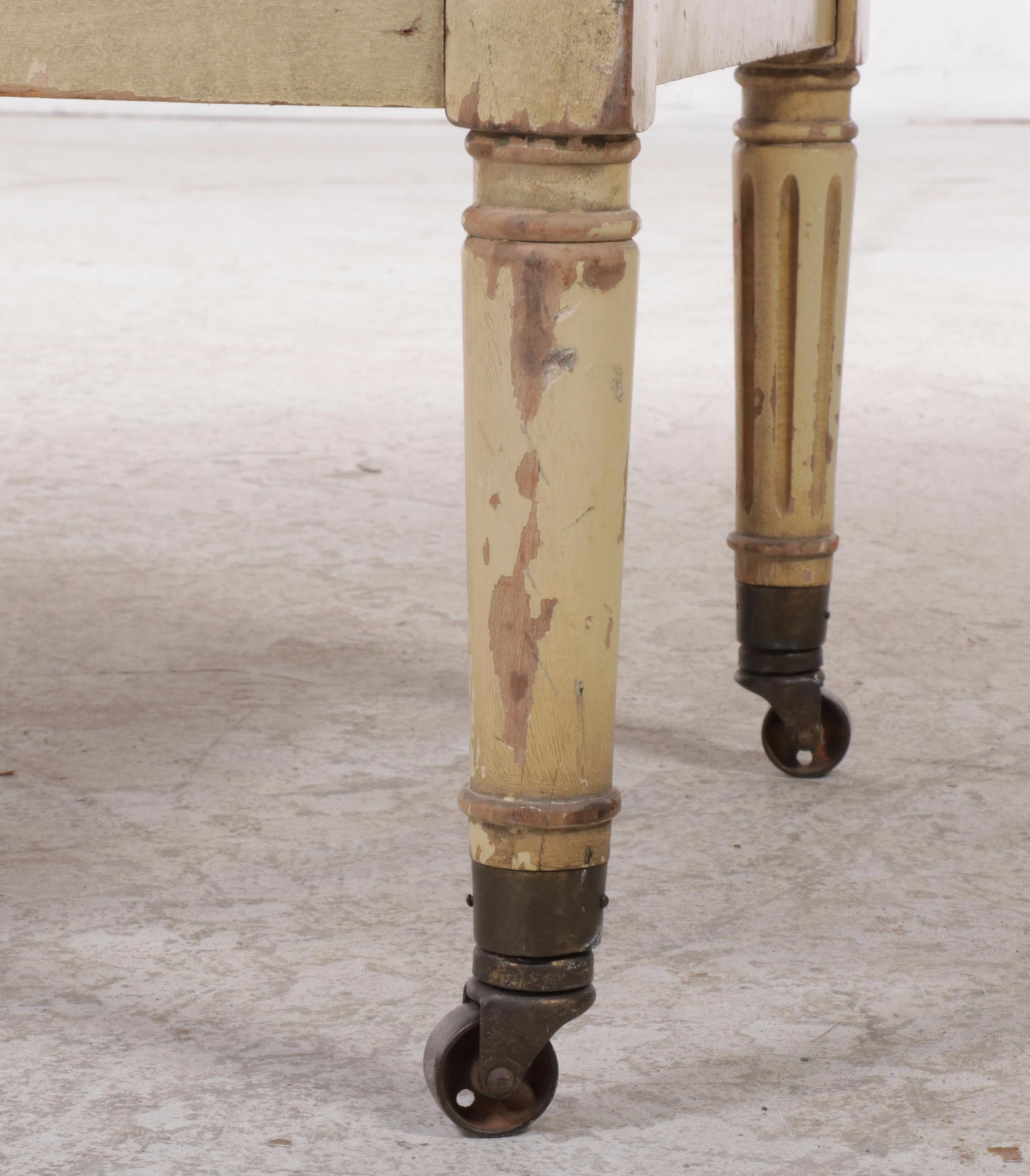 Louis XVI Style Cream-Painted Dresser with Mirror