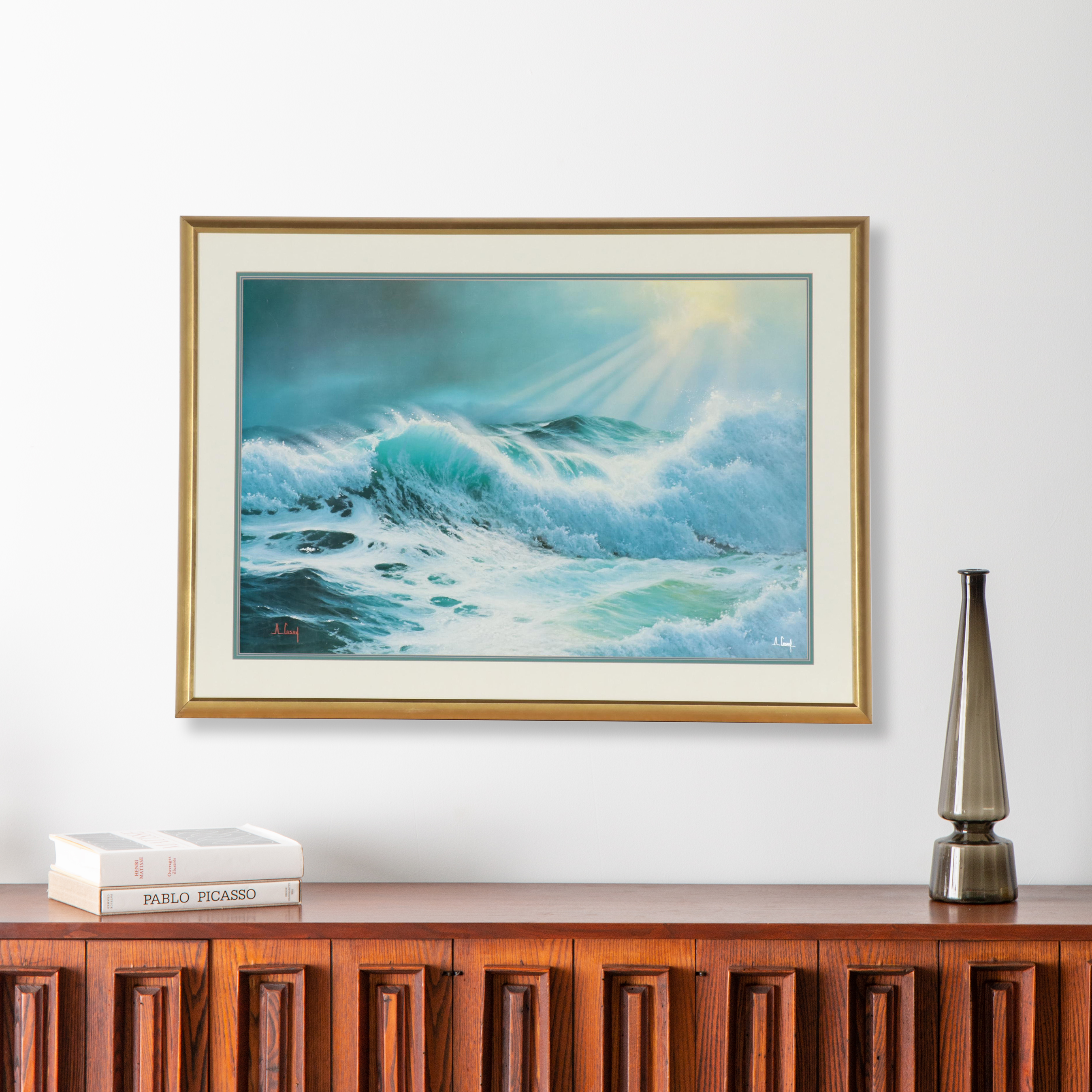 Anthony Casay Offset Lithograph of Crashing Waves, Late 20th Century