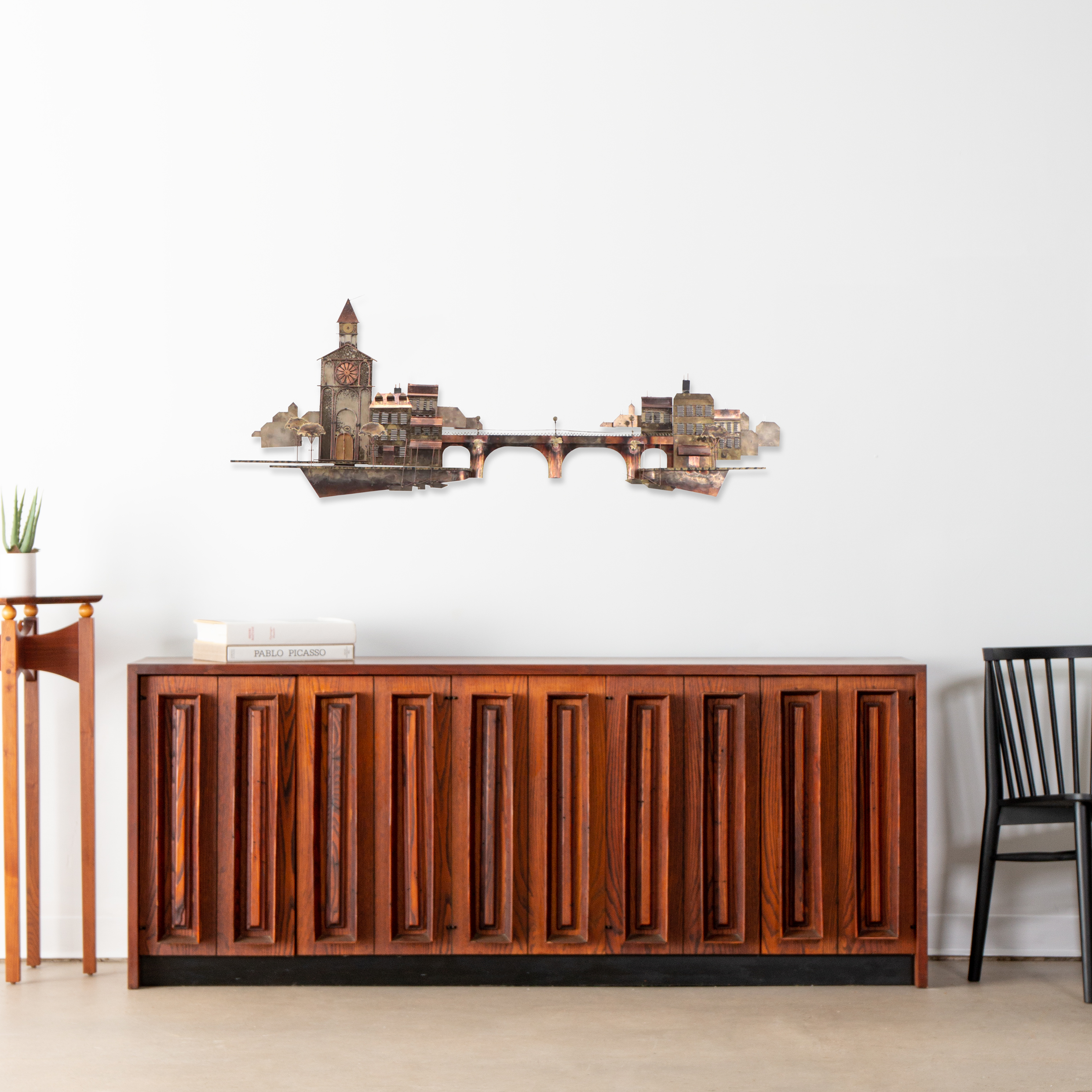 Curtis Jeré Metal Cityscape Wall Sculpture, 1972