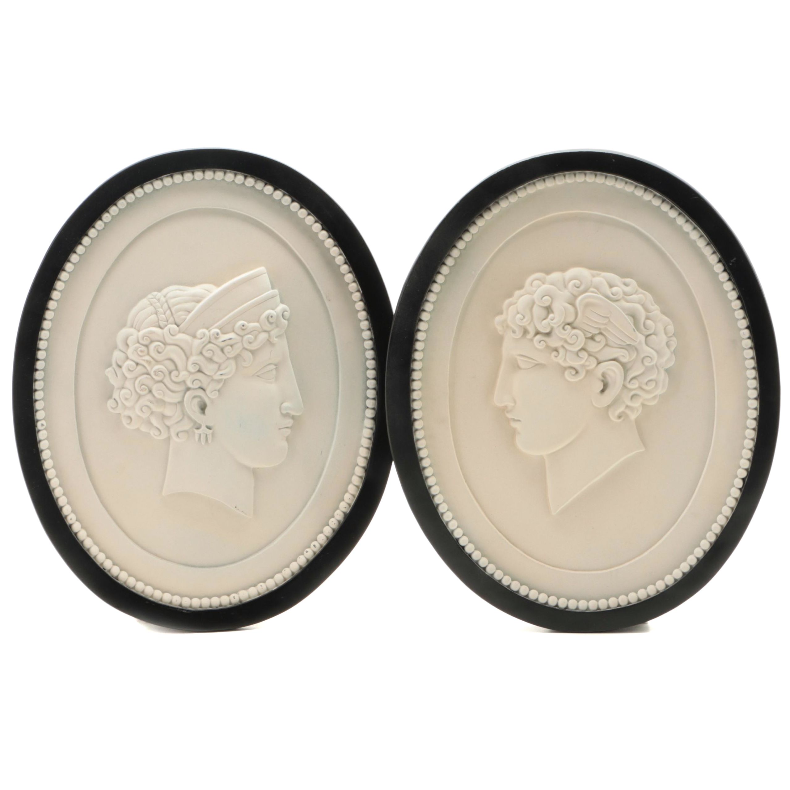 Plastic Neoclassical Style Cameo Medallions