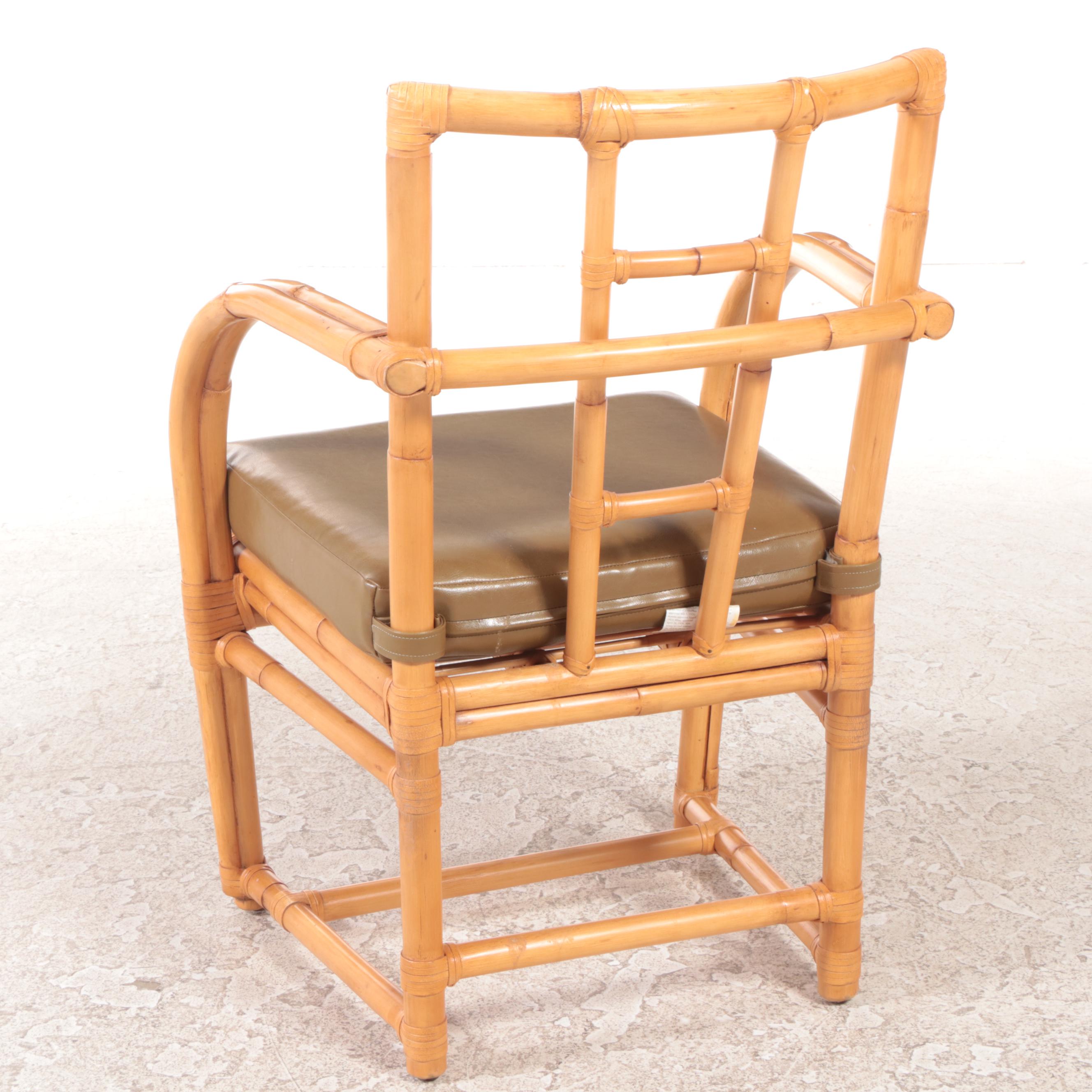 Five-Piece Rattan and Glass Top Patio Dining Set, Including Ficks Reed