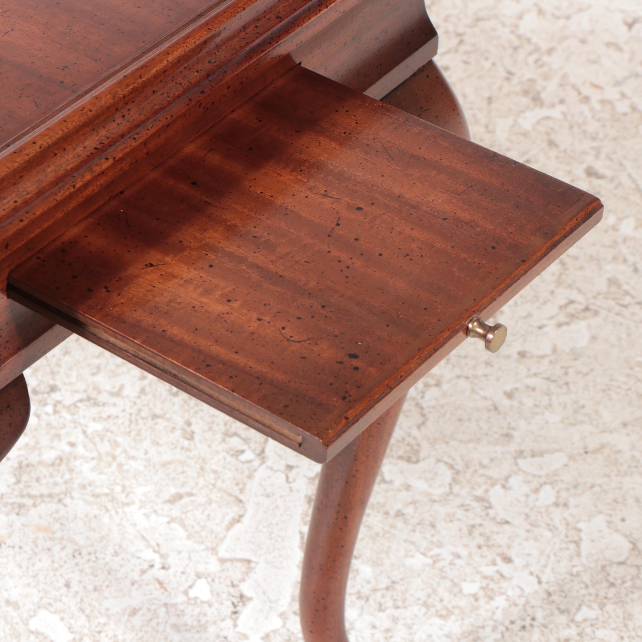 Queen Anne Style Mahogany Side Table, Mid to Late 20th Century