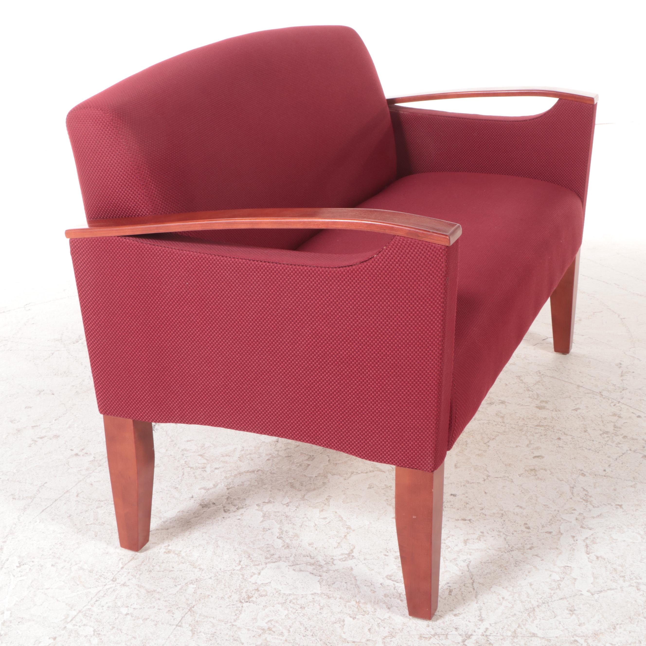 Lesro Industries Inc. Custom-Upholstered Maple Loveseat